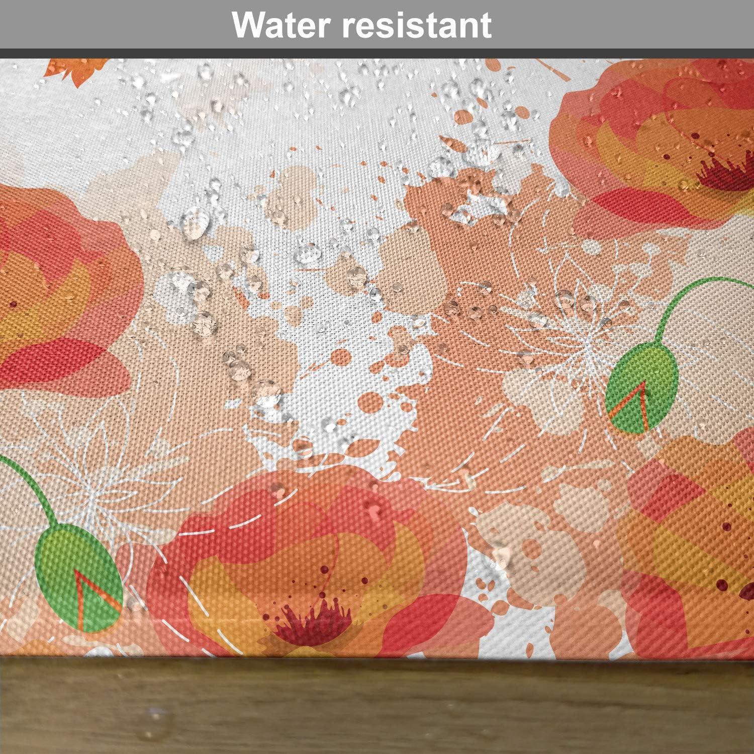 imageAmbesonne Poppy Flower Place Mats Set of 4 Digital Watercolors Design of Poppy Classic Botany Bouquet Patterns Print Washable Fabric Placemats for Dining Table Standard Size Orange White