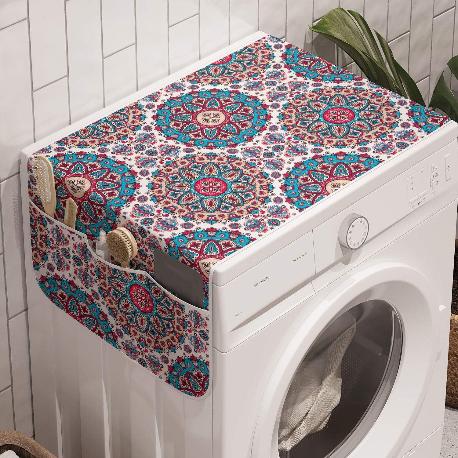 imageAmbesonne Purple Microwave Oven Cover Valentines Day Couple Wedding Bride Heart Design Image Water Resistant Organizer with Pockets for Kitchen 36 x 12 Lavender and PurpleTurquoise Pale Pink