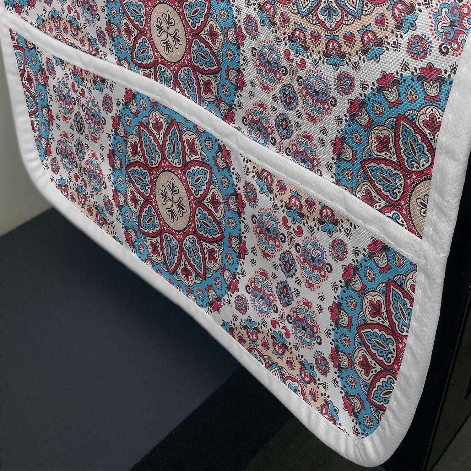 imageAmbesonne Purple Microwave Oven Cover Valentines Day Couple Wedding Bride Heart Design Image Water Resistant Organizer with Pockets for Kitchen 36 x 12 Lavender and PurpleTurquoise Pale Pink