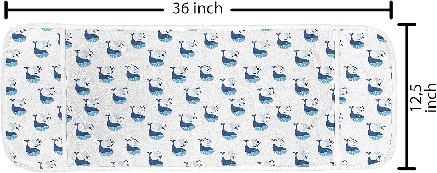 imageAmbesonne Purple Microwave Oven Cover Valentines Day Couple Wedding Bride Heart Design Image Water Resistant Organizer with Pockets for Kitchen 36 x 12 Lavender and PurpleDark Sky Blue