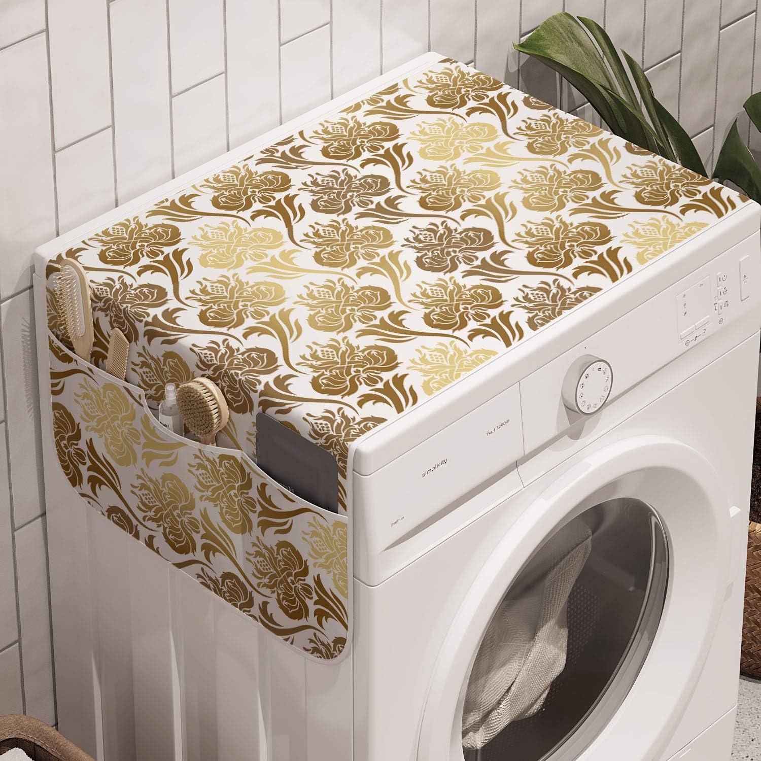 imageAmbesonne Purple Microwave Oven Cover Valentines Day Couple Wedding Bride Heart Design Image Water Resistant Organizer with Pockets for Kitchen 36 x 12 Lavender and PurpleCaramel and Pale Yellow