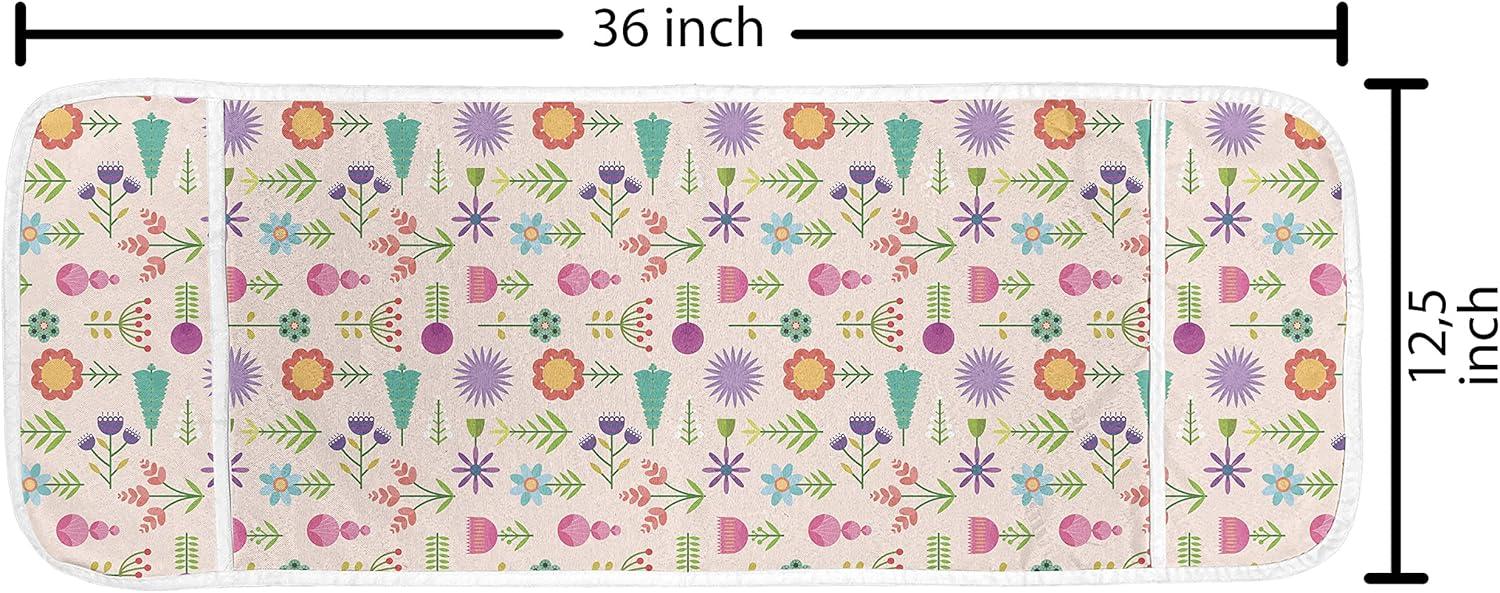 imageAmbesonne Romantic Microwave Oven Cover Continuous Hand Drawn Hearts as Clover Leaves Monochrome Valentines Day Water Resistant Organizer with Pockets for Kitchen 36 x 12 Hot Pink and WhitePale Peach and Multicolor