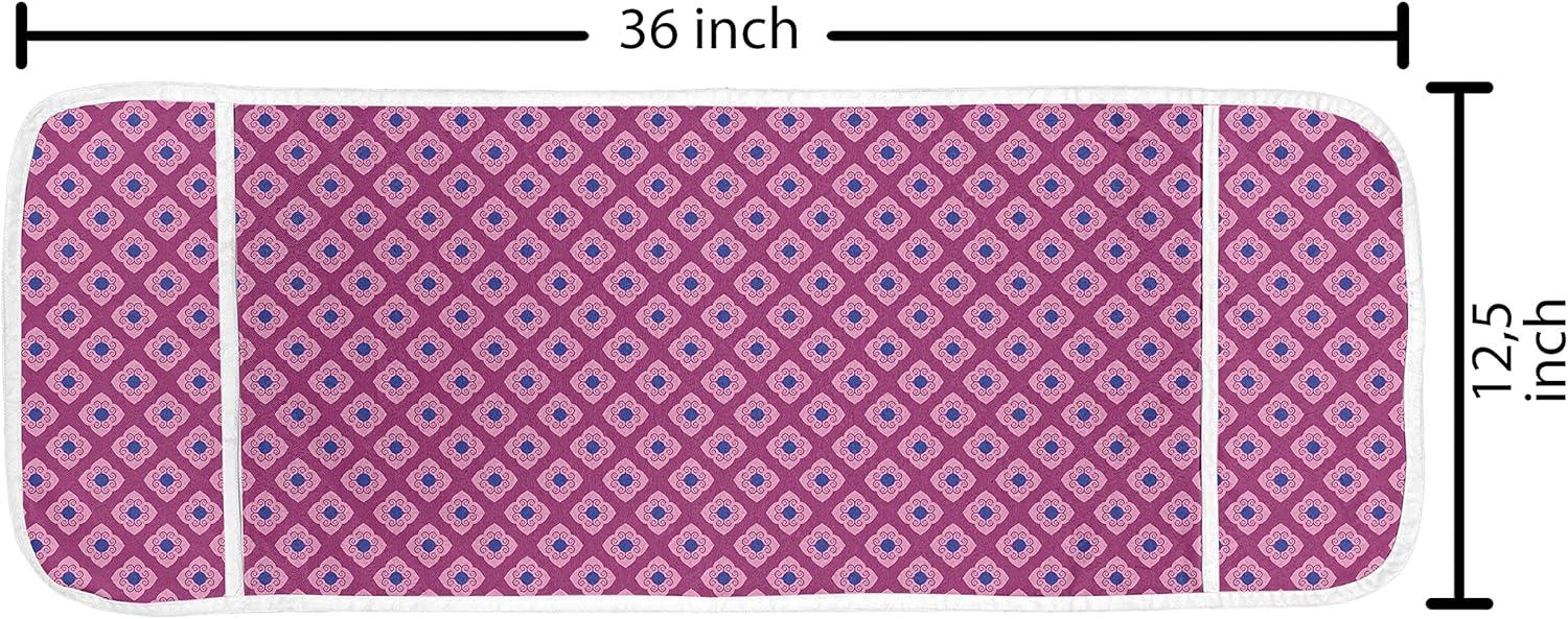 imageAmbesonne Romantic Microwave Oven Cover Continuous Hand Drawn Hearts as Clover Leaves Monochrome Valentines Day Water Resistant Organizer with Pockets for Kitchen 36 x 12 Hot Pink and WhiteDark Magenta Pink