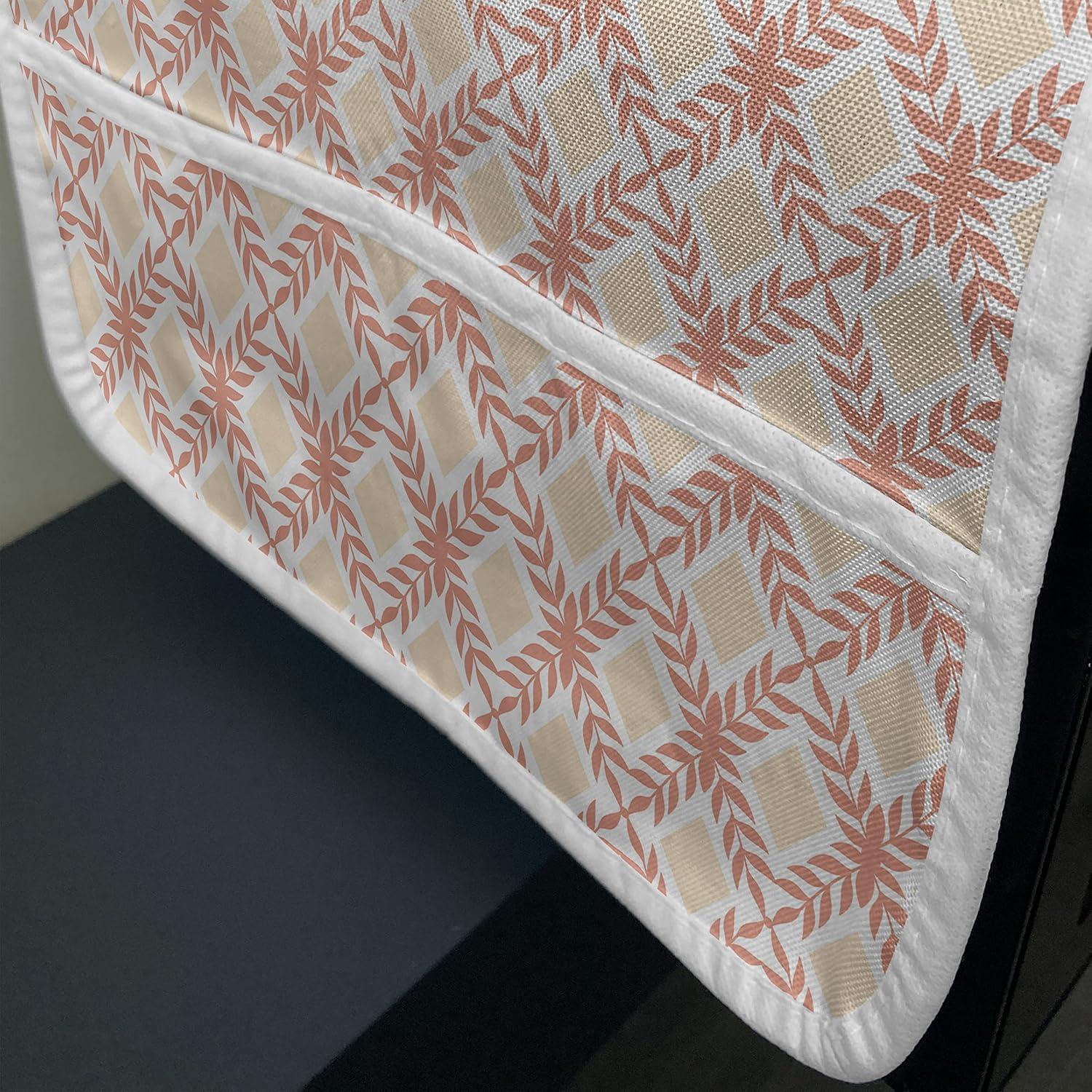 imageAmbesonne Romantic Microwave Oven Cover Continuous Hand Drawn Hearts as Clover Leaves Monochrome Valentines Day Water Resistant Organizer with Pockets for Kitchen 36 x 12 Hot Pink and WhiteSalmon Champagne