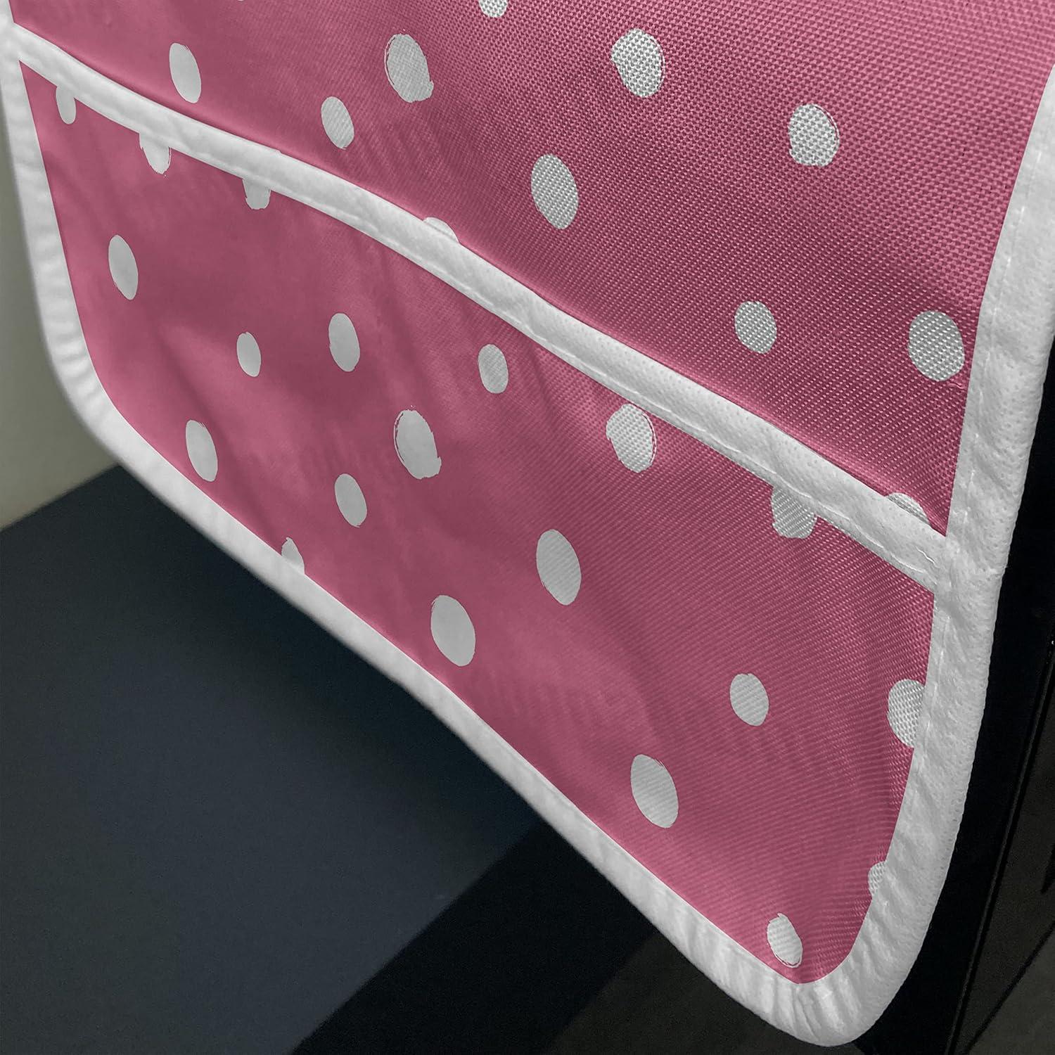 imageAmbesonne Romantic Microwave Oven Cover Continuous Hand Drawn Hearts as Clover Leaves Monochrome Valentines Day Water Resistant Organizer with Pockets for Kitchen 36 x 12 Hot Pink and WhitePink and White