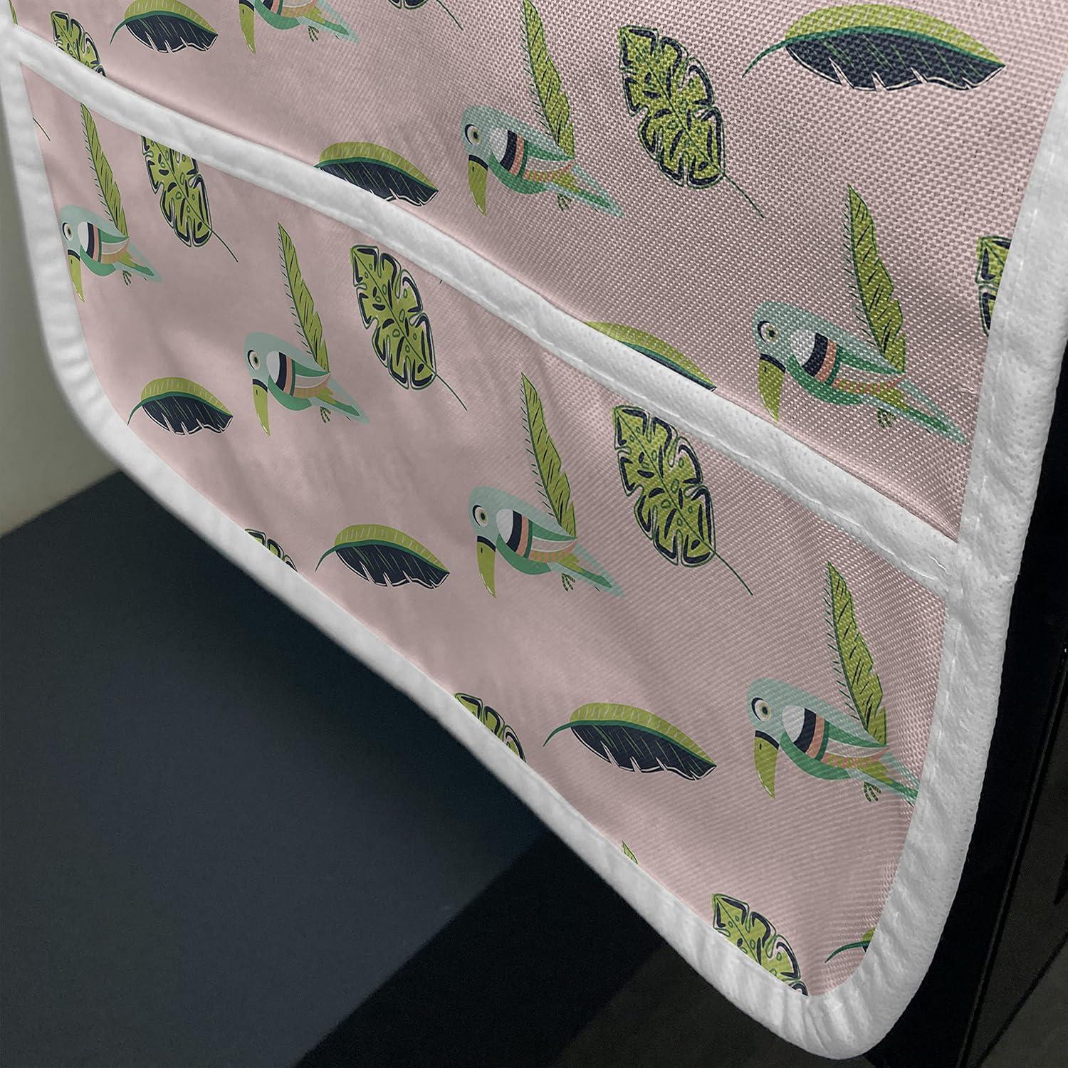 imageAmbesonne Romantic Microwave Oven Cover Continuous Hand Drawn Hearts as Clover Leaves Monochrome Valentines Day Water Resistant Organizer with Pockets for Kitchen 36 x 12 Hot Pink and WhiteBlush and Multicolor