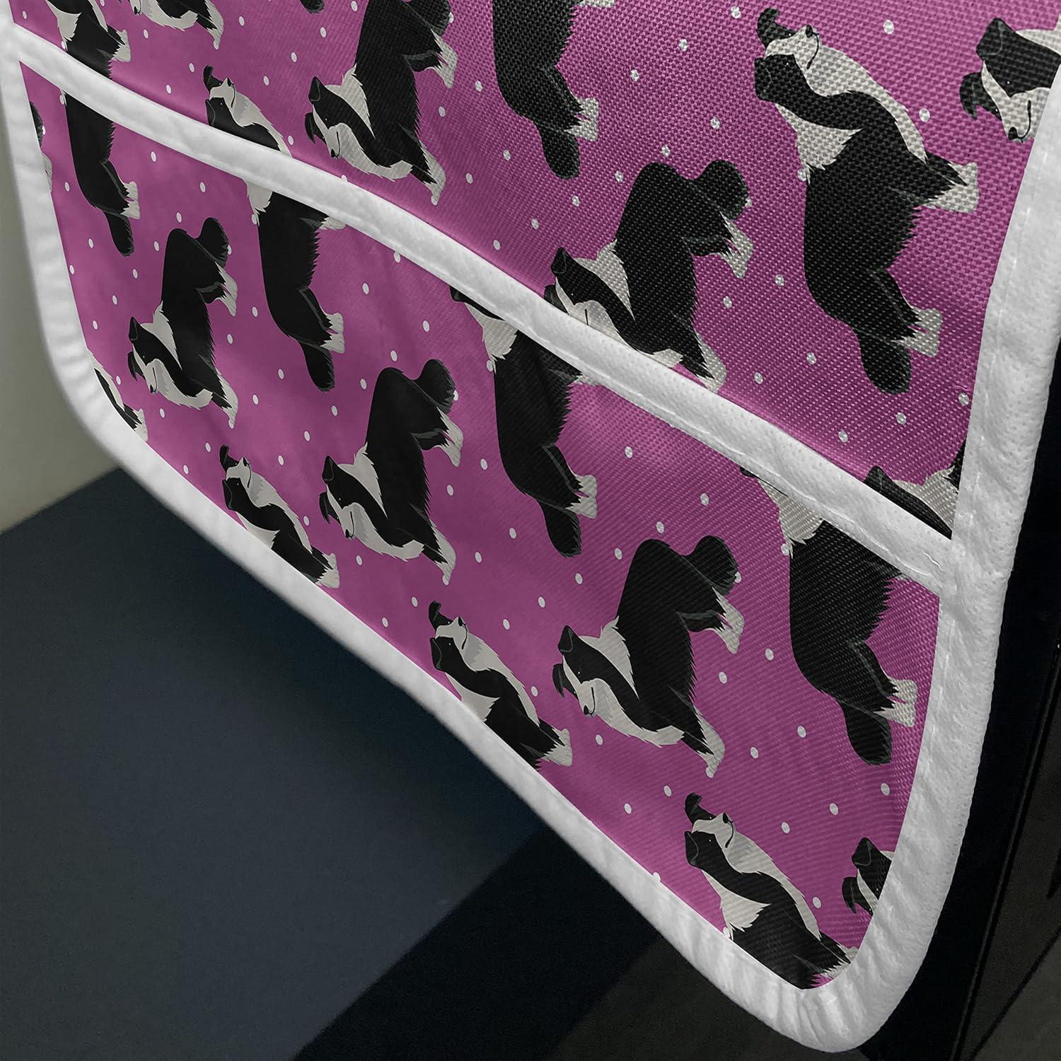 imageAmbesonne Romantic Microwave Oven Cover Continuous Hand Drawn Hearts as Clover Leaves Monochrome Valentines Day Water Resistant Organizer with Pockets for Kitchen 36 x 12 Hot Pink and WhitePink Charcoal Grey