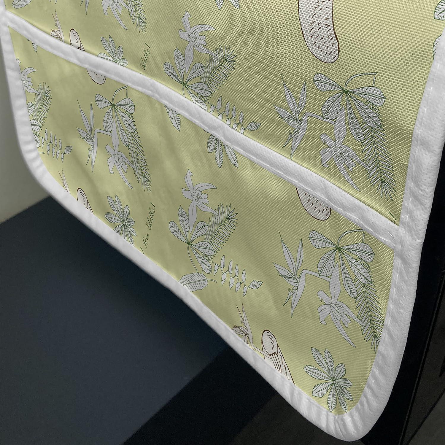imageAmbesonne Romantic Microwave Oven Cover Continuous Hand Drawn Hearts as Clover Leaves Monochrome Valentines Day Water Resistant Organizer with Pockets for Kitchen 36 x 12 Hot Pink and WhiteGreen Reseda Green