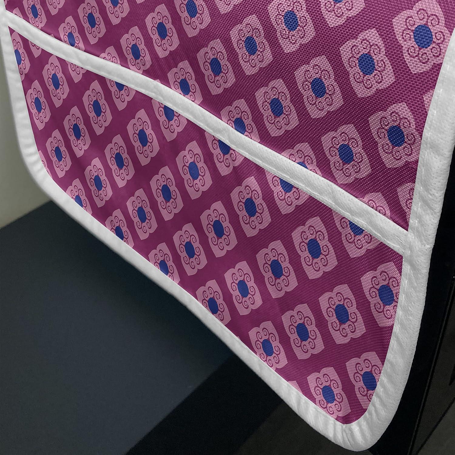 imageAmbesonne Romantic Microwave Oven Cover Continuous Hand Drawn Hearts as Clover Leaves Monochrome Valentines Day Water Resistant Organizer with Pockets for Kitchen 36 x 12 Hot Pink and WhiteDark Magenta Pink
