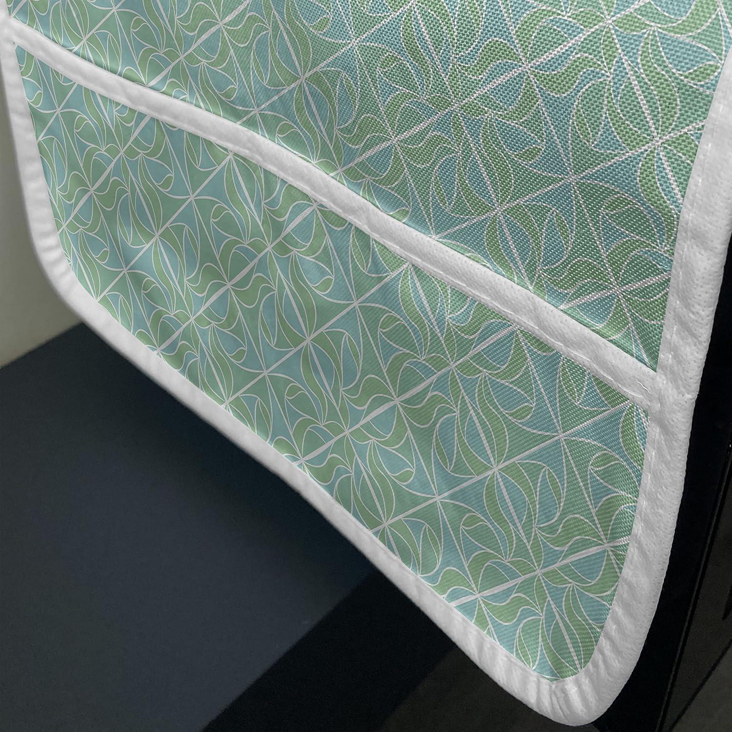 imageAmbesonne Romantic Microwave Oven Cover Continuous Hand Drawn Hearts as Clover Leaves Monochrome Valentines Day Water Resistant Organizer with Pockets for Kitchen 36 x 12 Hot Pink and WhiteGreen Seafoam