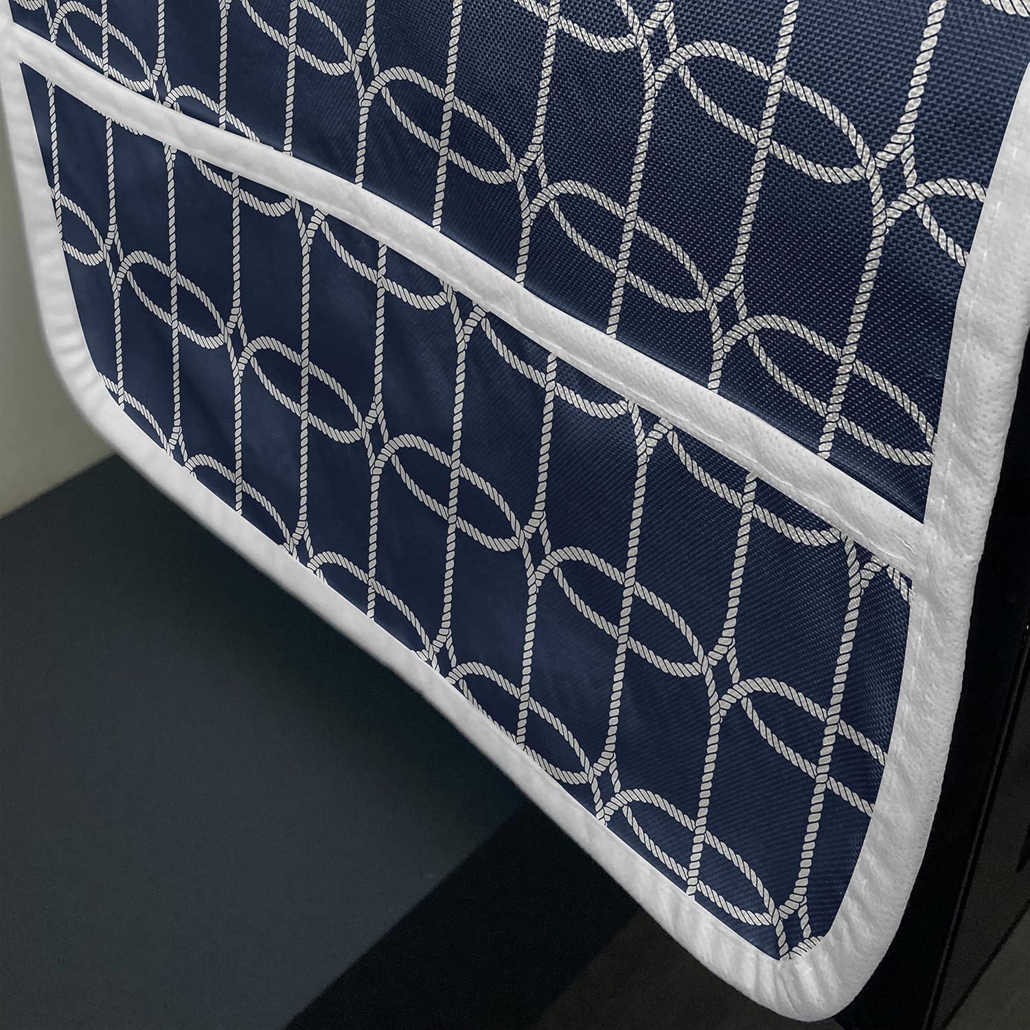 imageAmbesonne Romantic Microwave Oven Cover Continuous Hand Drawn Hearts as Clover Leaves Monochrome Valentines Day Water Resistant Organizer with Pockets for Kitchen 36 x 12 Hot Pink and WhiteNight Blue and White