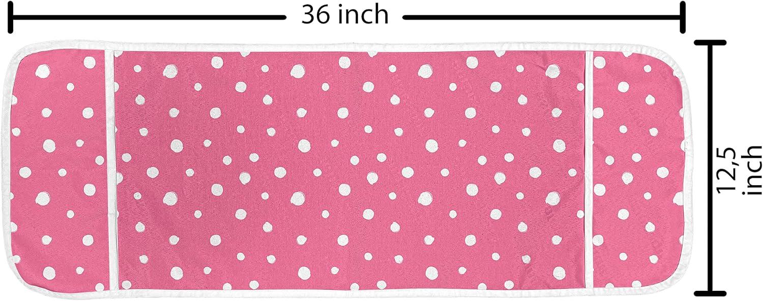 imageAmbesonne Romantic Microwave Oven Cover Continuous Hand Drawn Hearts as Clover Leaves Monochrome Valentines Day Water Resistant Organizer with Pockets for Kitchen 36 x 12 Hot Pink and WhitePink and White