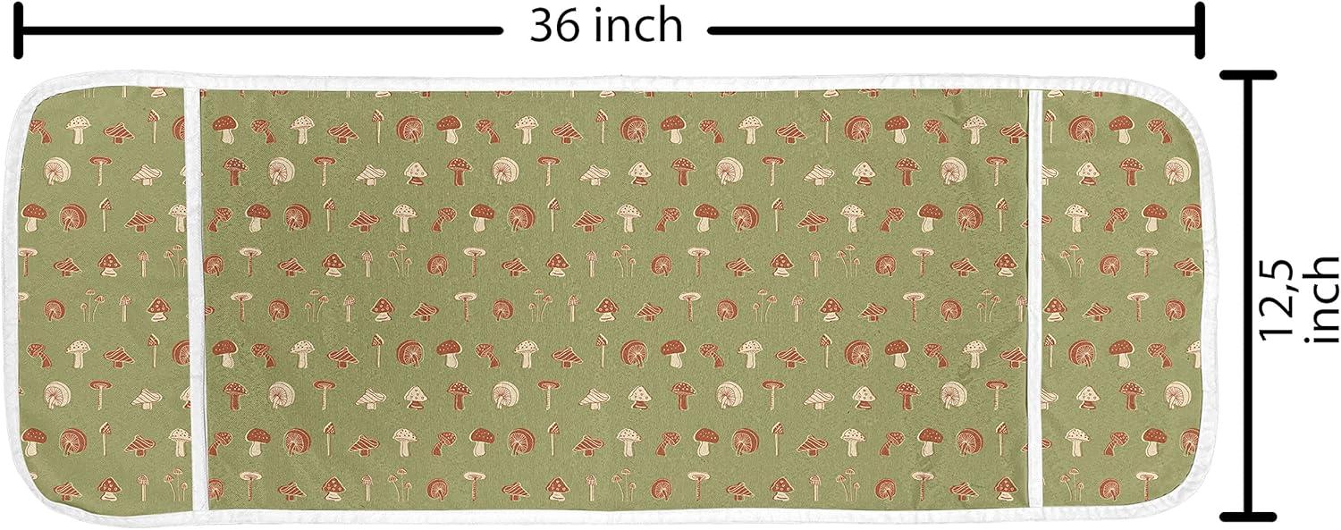 imageAmbesonne Romantic Microwave Oven Cover Continuous Hand Drawn Hearts as Clover Leaves Monochrome Valentines Day Water Resistant Organizer with Pockets for Kitchen 36 x 12 Hot Pink and WhitePale Olive Green Beige