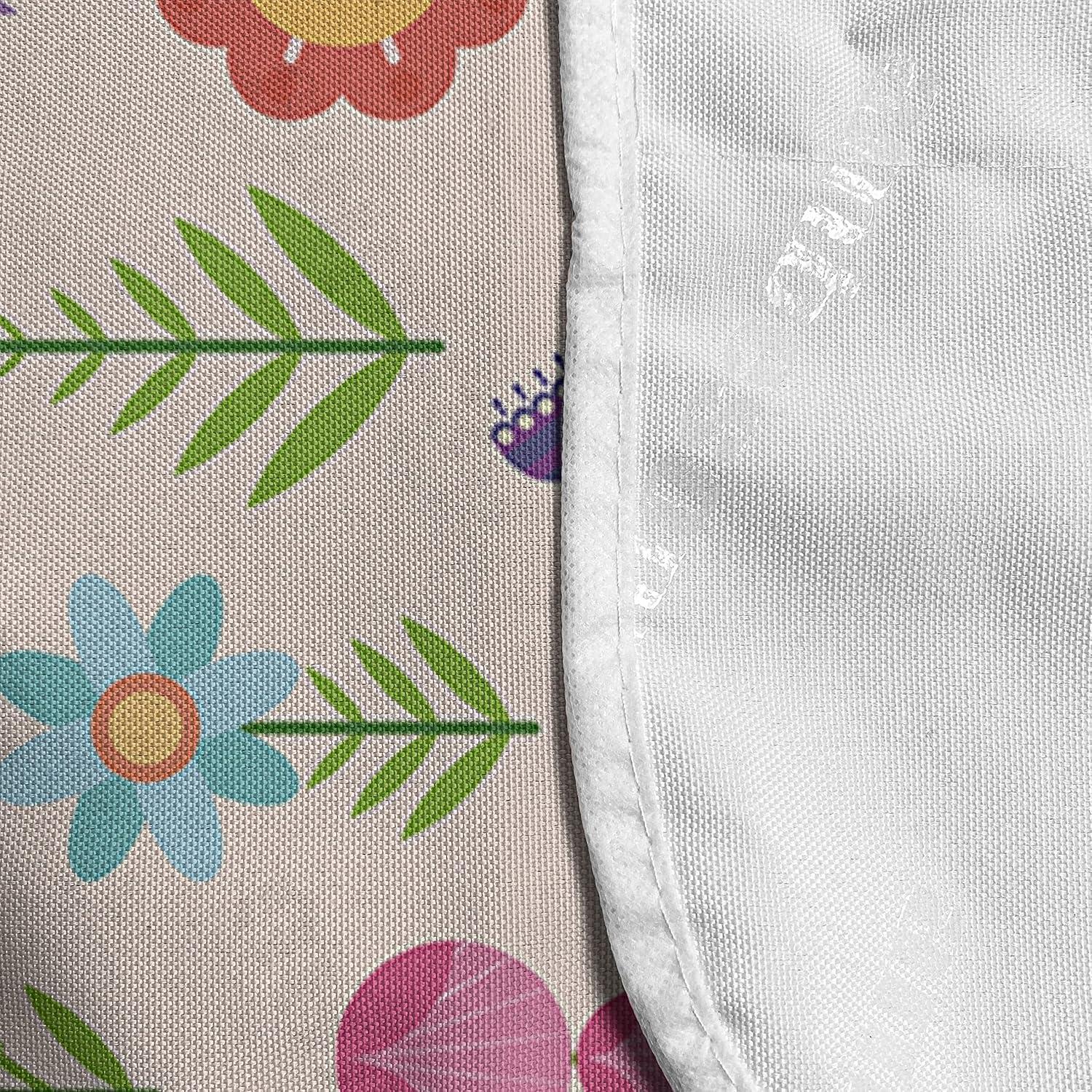 imageAmbesonne Romantic Microwave Oven Cover Continuous Hand Drawn Hearts as Clover Leaves Monochrome Valentines Day Water Resistant Organizer with Pockets for Kitchen 36 x 12 Hot Pink and WhitePale Peach and Multicolor