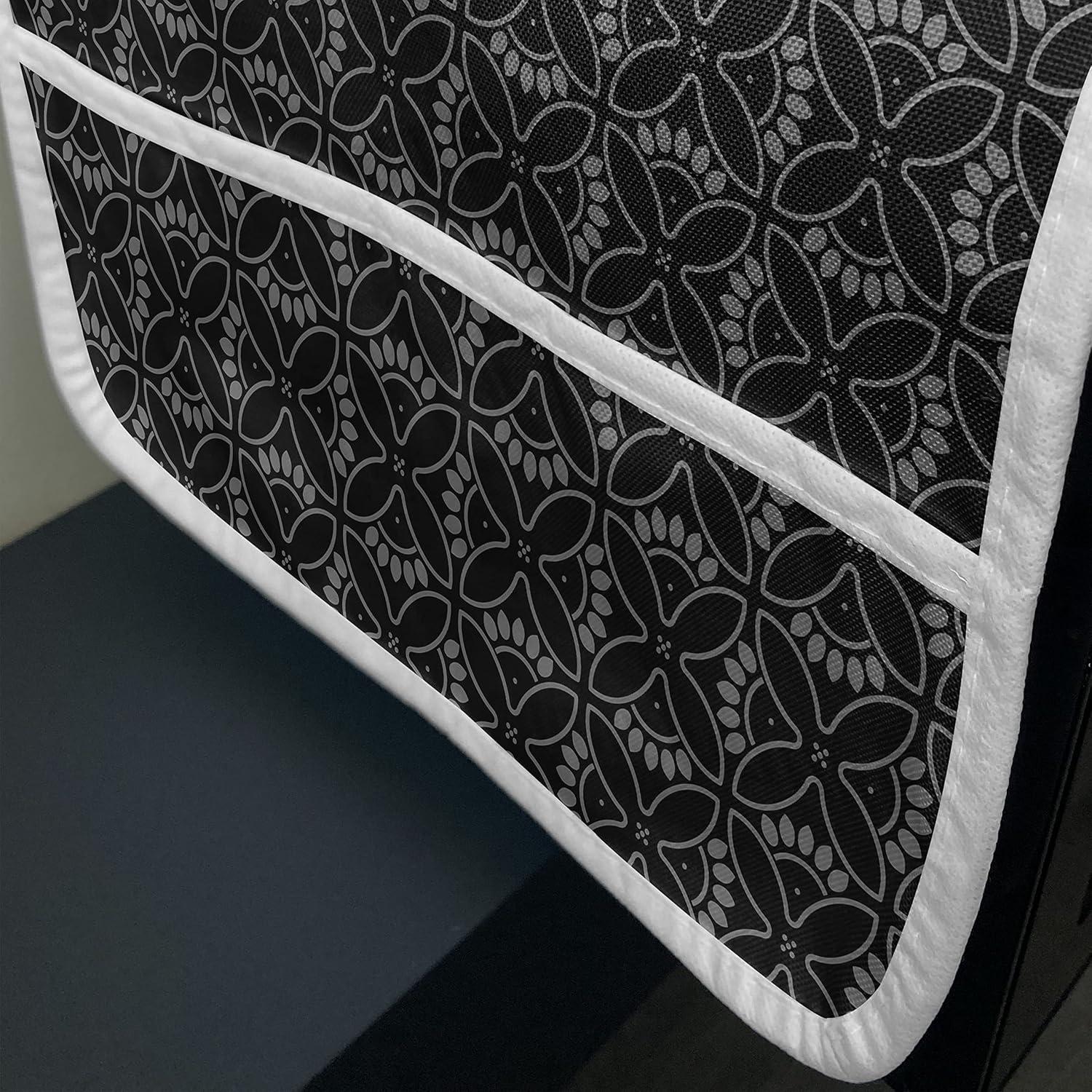 imageAmbesonne Romantic Microwave Oven Cover Continuous Hand Drawn Hearts as Clover Leaves Monochrome Valentines Day Water Resistant Organizer with Pockets for Kitchen 36 x 12 Hot Pink and WhiteCharcoal Grey and Dimgray