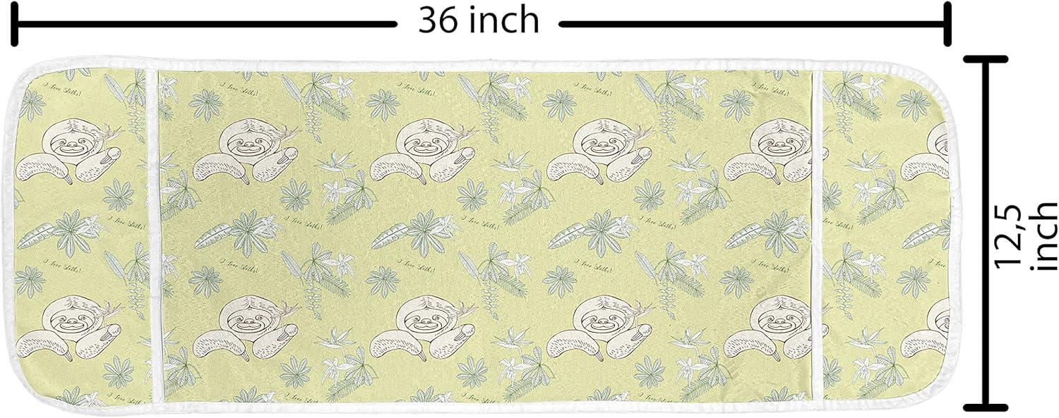 imageAmbesonne Romantic Microwave Oven Cover Continuous Hand Drawn Hearts as Clover Leaves Monochrome Valentines Day Water Resistant Organizer with Pockets for Kitchen 36 x 12 Hot Pink and WhiteGreen Reseda Green