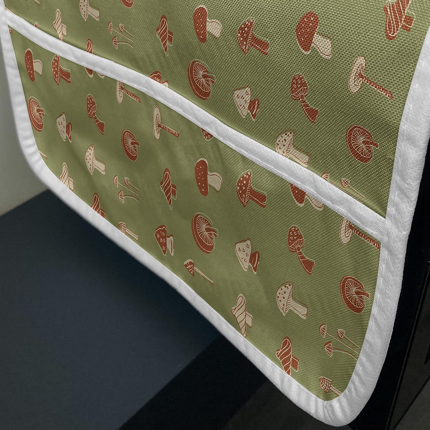 imageAmbesonne Romantic Microwave Oven Cover Continuous Hand Drawn Hearts as Clover Leaves Monochrome Valentines Day Water Resistant Organizer with Pockets for Kitchen 36 x 12 Hot Pink and WhitePale Olive Green Beige