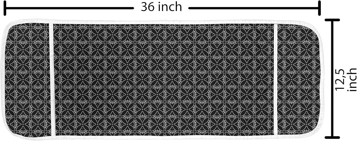 imageAmbesonne Romantic Microwave Oven Cover Continuous Hand Drawn Hearts as Clover Leaves Monochrome Valentines Day Water Resistant Organizer with Pockets for Kitchen 36 x 12 Hot Pink and WhiteCharcoal Grey and Dimgray