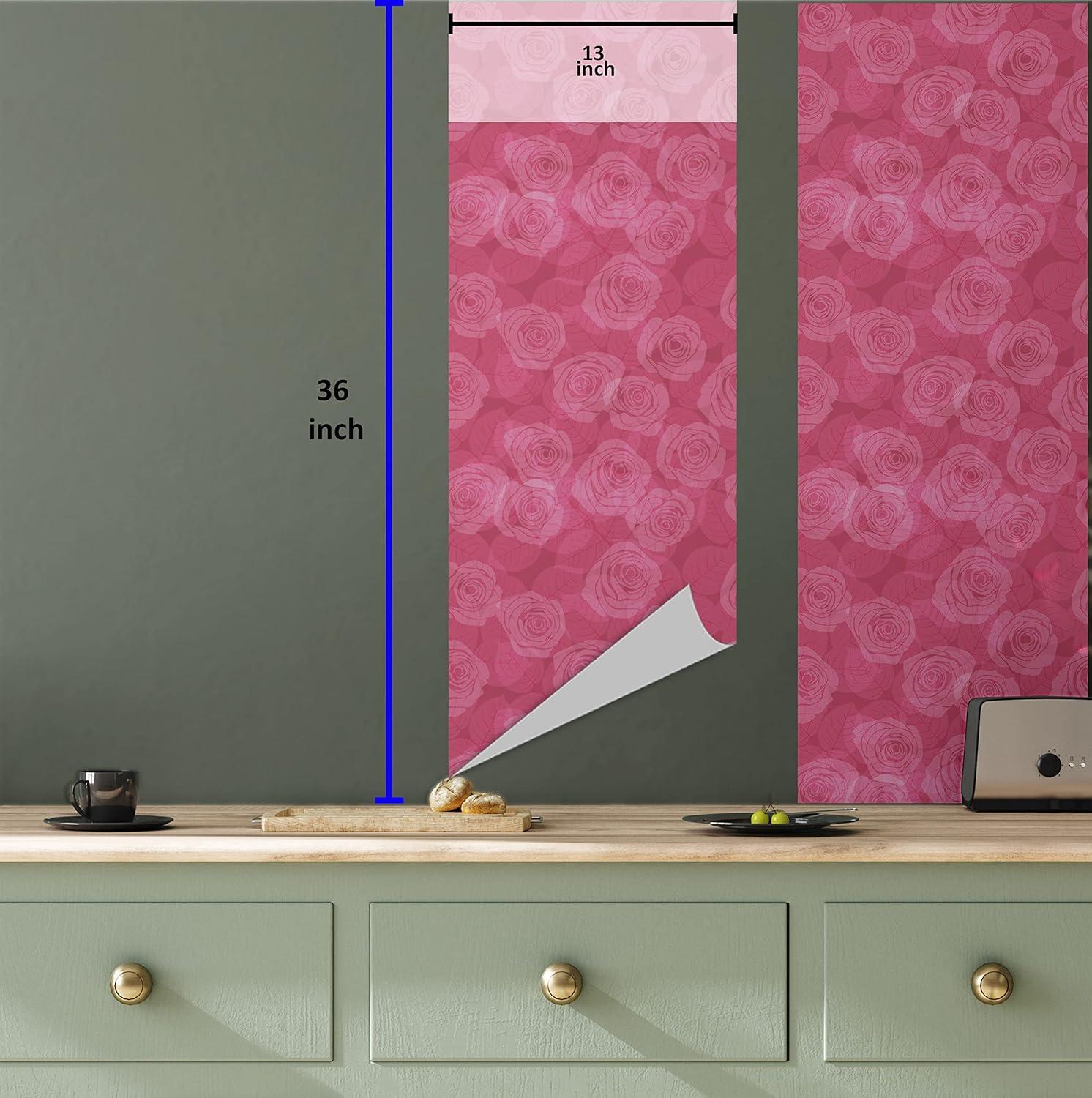 imageAmbesonne Rose Peel amp Stick Wallpaper for Home Shades of Pink Gentle Seasonal Flora Romance Love Theme Valentines Day Inspired Design SelfAdhesive Living Room Kitchen Accent 13 x 36 Pink
