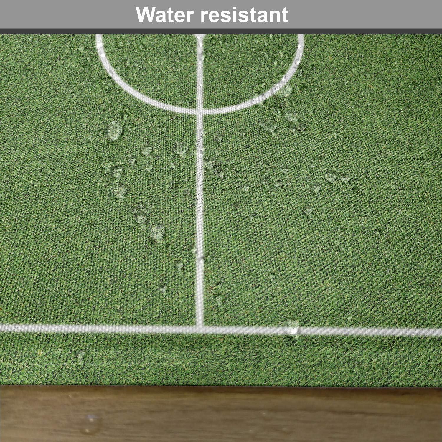 imageAmbesonne Sports Place Mats Set of 4 Classic Illustration of a Soccer Field Stadium Match Art Lines Modern Football Washable Fabric Placemats for Dining Table Standard Size Fern Green White