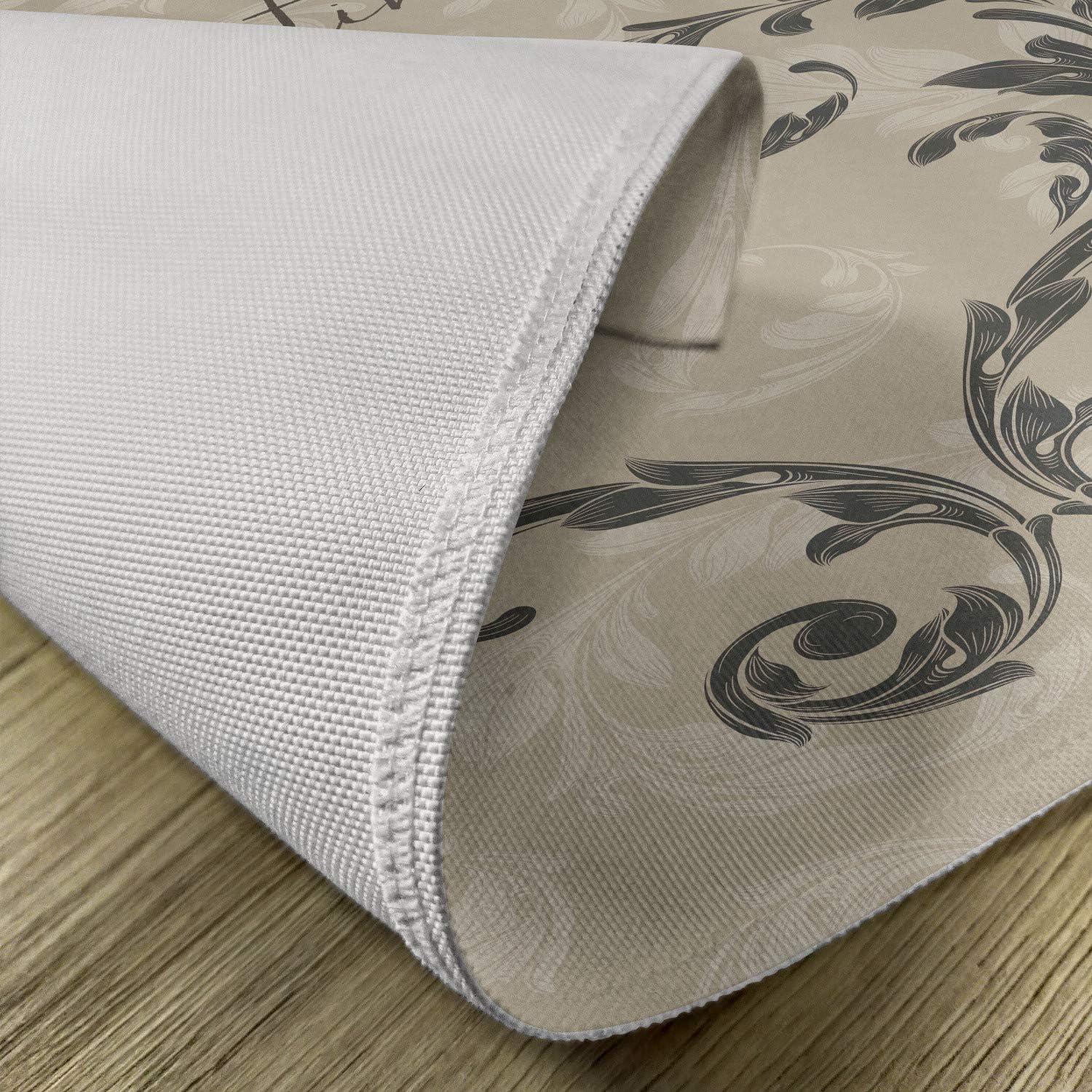 imageAmbesonne Taupe Place Mats Set of 4 Happy Valentines Day Hand Writing Laurel Leaves Forming a Heart Victorian Washable Fabric Placemats for Dining Table Standard Size Taupe Tan