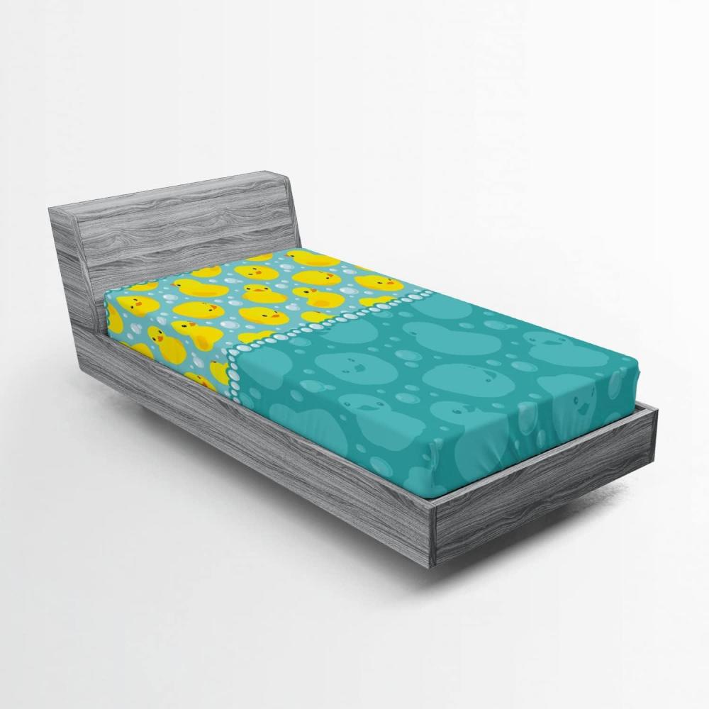 imageAmbesonne Christmas Fitted Sheet Merry Christmas Lettering on an Abstract Modern Snowflake Dot Pattern Soft Decorative Fabric Bedding AllRound Elastic Pocket Queen Size Charcoal BeigeDark Seafoam Yellow