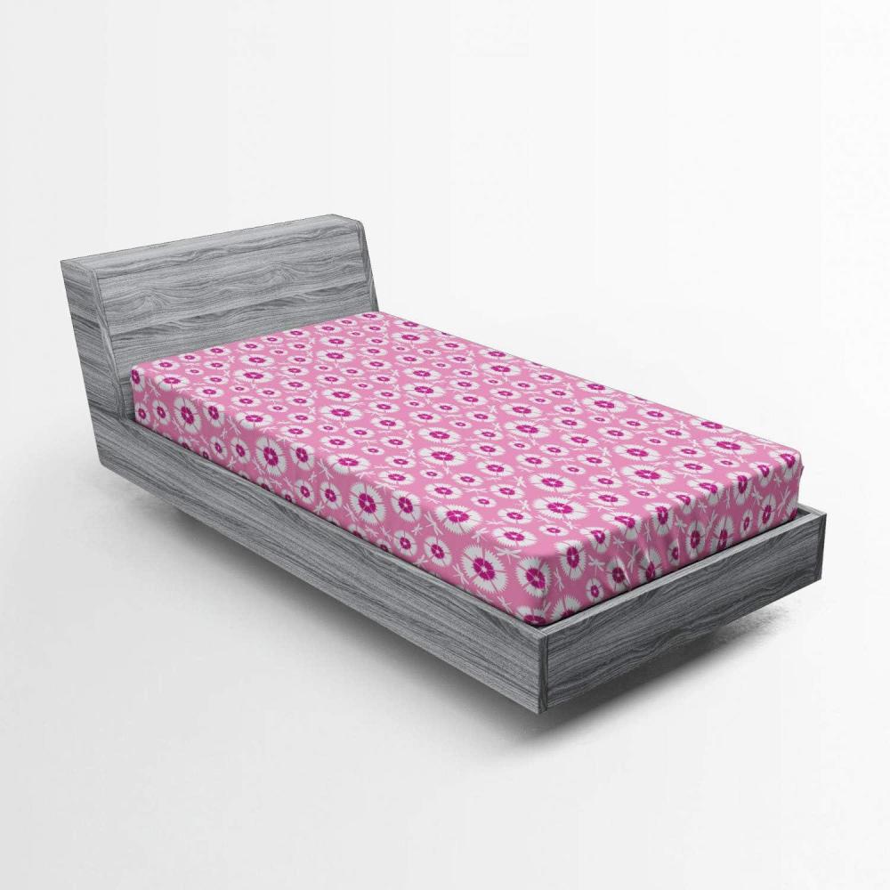 imageAmbesonne Christmas Fitted Sheet Merry Christmas Lettering on an Abstract Modern Snowflake Dot Pattern Soft Decorative Fabric Bedding AllRound Elastic Pocket Queen Size Charcoal BeigePurple Pink