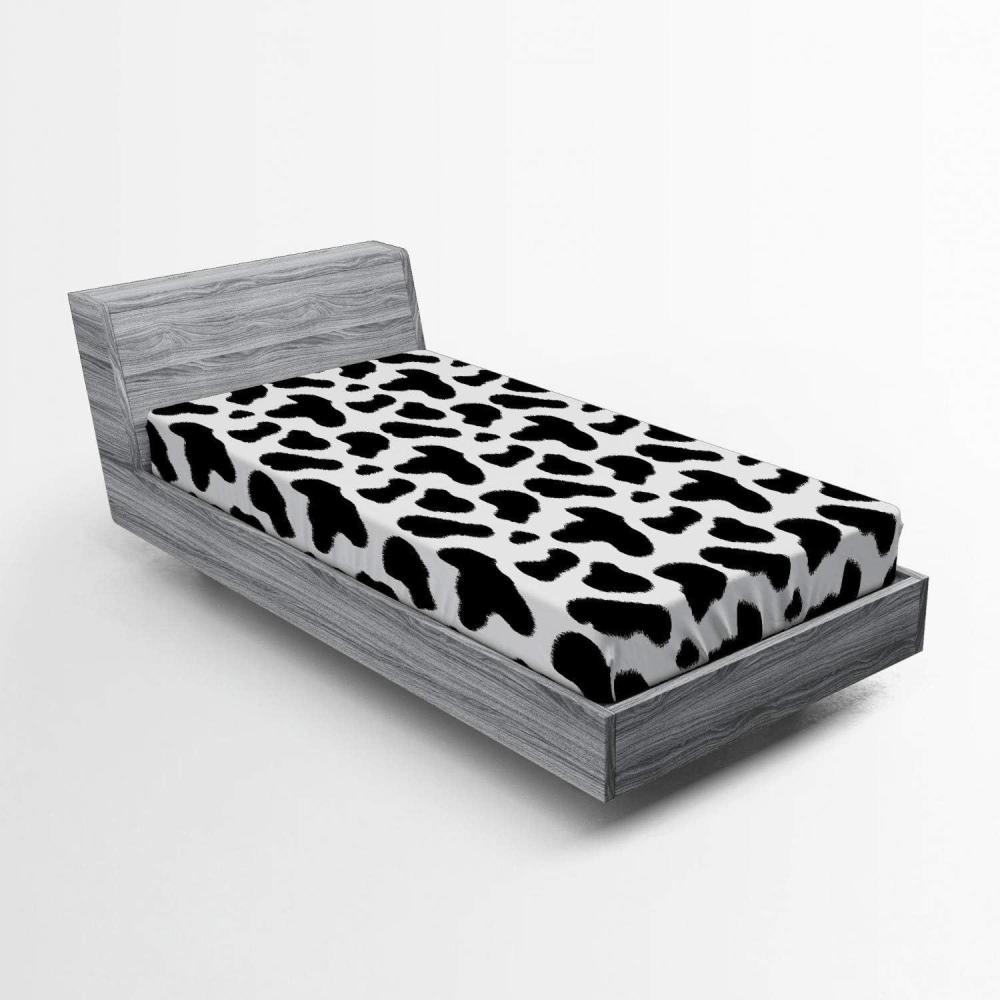 imageAmbesonne Christmas Fitted Sheet Merry Christmas Lettering on an Abstract Modern Snowflake Dot Pattern Soft Decorative Fabric Bedding AllRound Elastic Pocket Queen Size Charcoal BeigeGrey Charcoal White