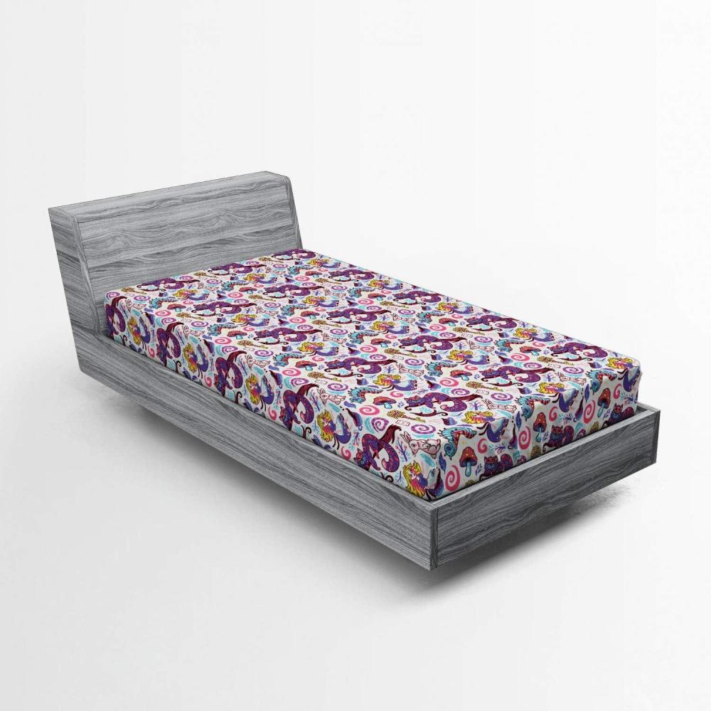 imageAmbesonne Christmas Fitted Sheet Merry Christmas Lettering on an Abstract Modern Snowflake Dot Pattern Soft Decorative Fabric Bedding AllRound Elastic Pocket Queen Size Charcoal BeigeBlue Violet