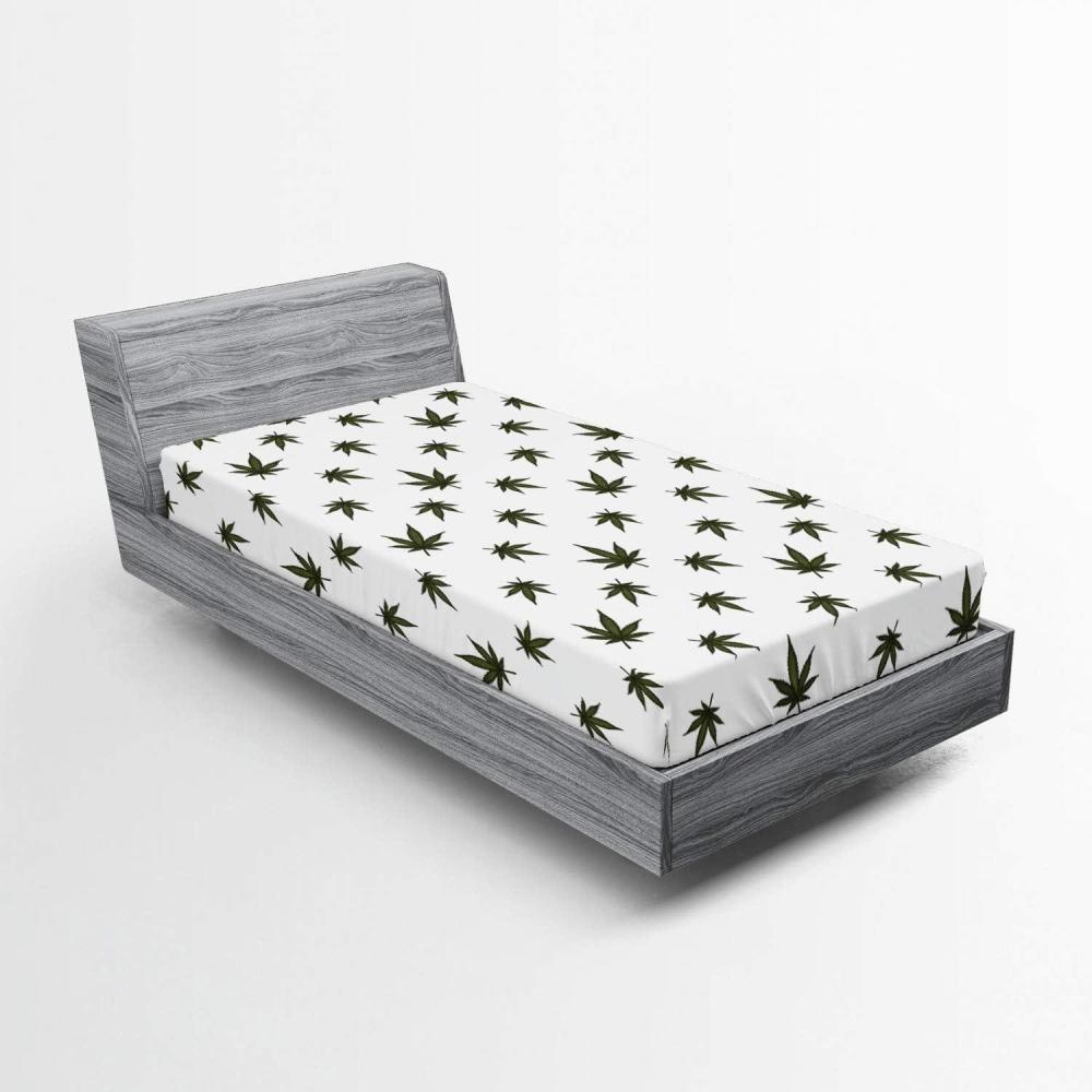 imageAmbesonne Christmas Fitted Sheet Merry Christmas Lettering on an Abstract Modern Snowflake Dot Pattern Soft Decorative Fabric Bedding AllRound Elastic Pocket Queen Size Charcoal BeigeGreen White