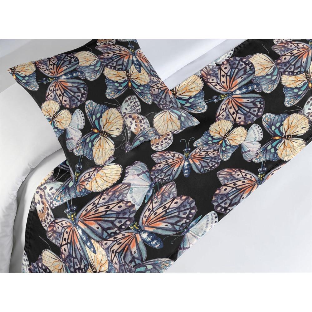 imageAmbesonne Christmas Floral Bed Runner Set Simple Design Botany Pattern Winter Rabbits Snowflakes Circles Decorative Bedding Scarf and a Pillow Sham for Hotels Homes Twin Dark Sea Green WhiteCream Dark Indigo and Black