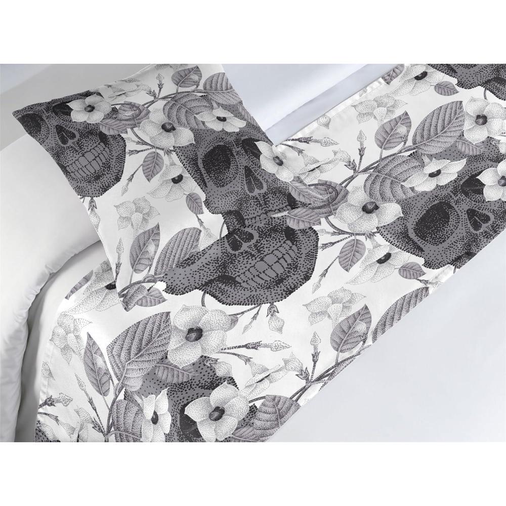 imageAmbesonne Christmas Floral Bed Runner Set Simple Design Botany Pattern Winter Rabbits Snowflakes Circles Decorative Bedding Scarf and a Pillow Sham for Hotels Homes Twin Dark Sea Green WhiteDark Grey White