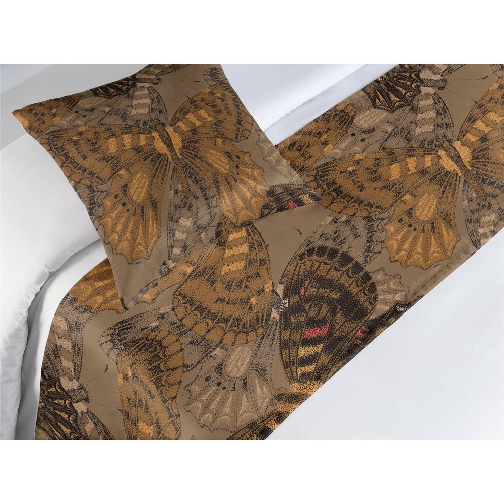 imageAmbesonne Christmas Floral Bed Runner Set Simple Design Botany Pattern Winter Rabbits Snowflakes Circles Decorative Bedding Scarf and a Pillow Sham for Hotels Homes Twin Dark Sea Green WhitePale Caramel and Ginger