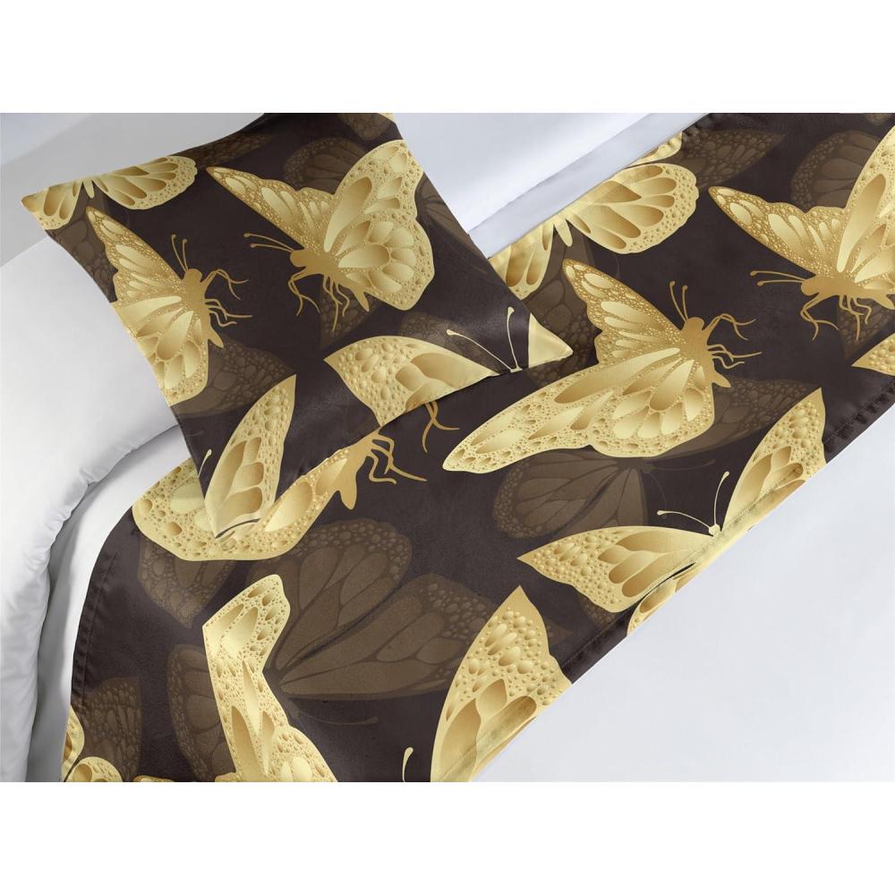 imageAmbesonne Christmas Floral Bed Runner Set Simple Design Botany Pattern Winter Rabbits Snowflakes Circles Decorative Bedding Scarf and a Pillow Sham for Hotels Homes Twin Dark Sea Green WhiteMustard Brown
