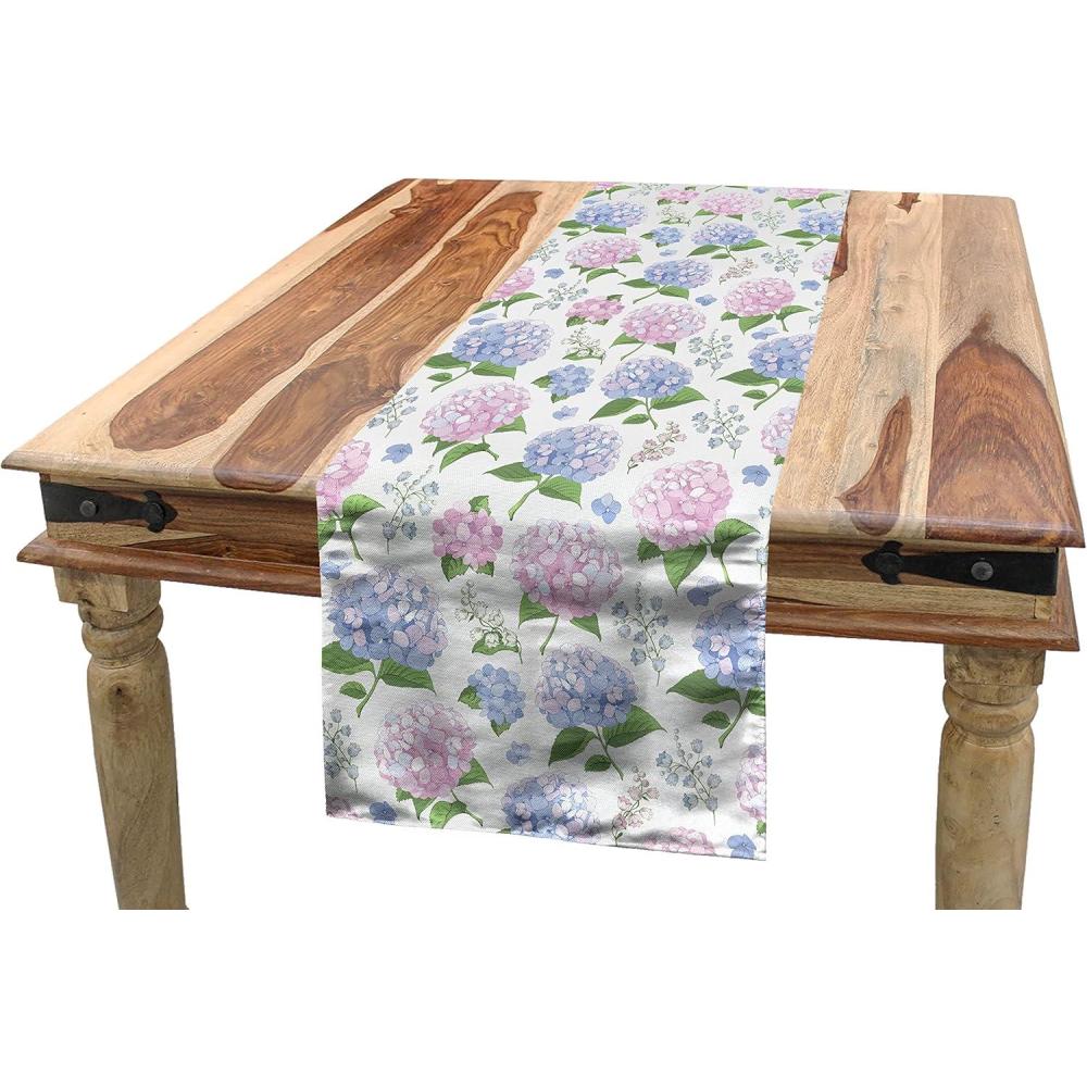 imageAmbesonne Horses Table Runner amp Placemats Classic Swedish Dalecarlian Coral Azure Blue Animals and Green Floral Arrangement Set for Dining Table Decor Placemat 4 pcs Runner 16x72 Blue BurgundyWhite Lilac