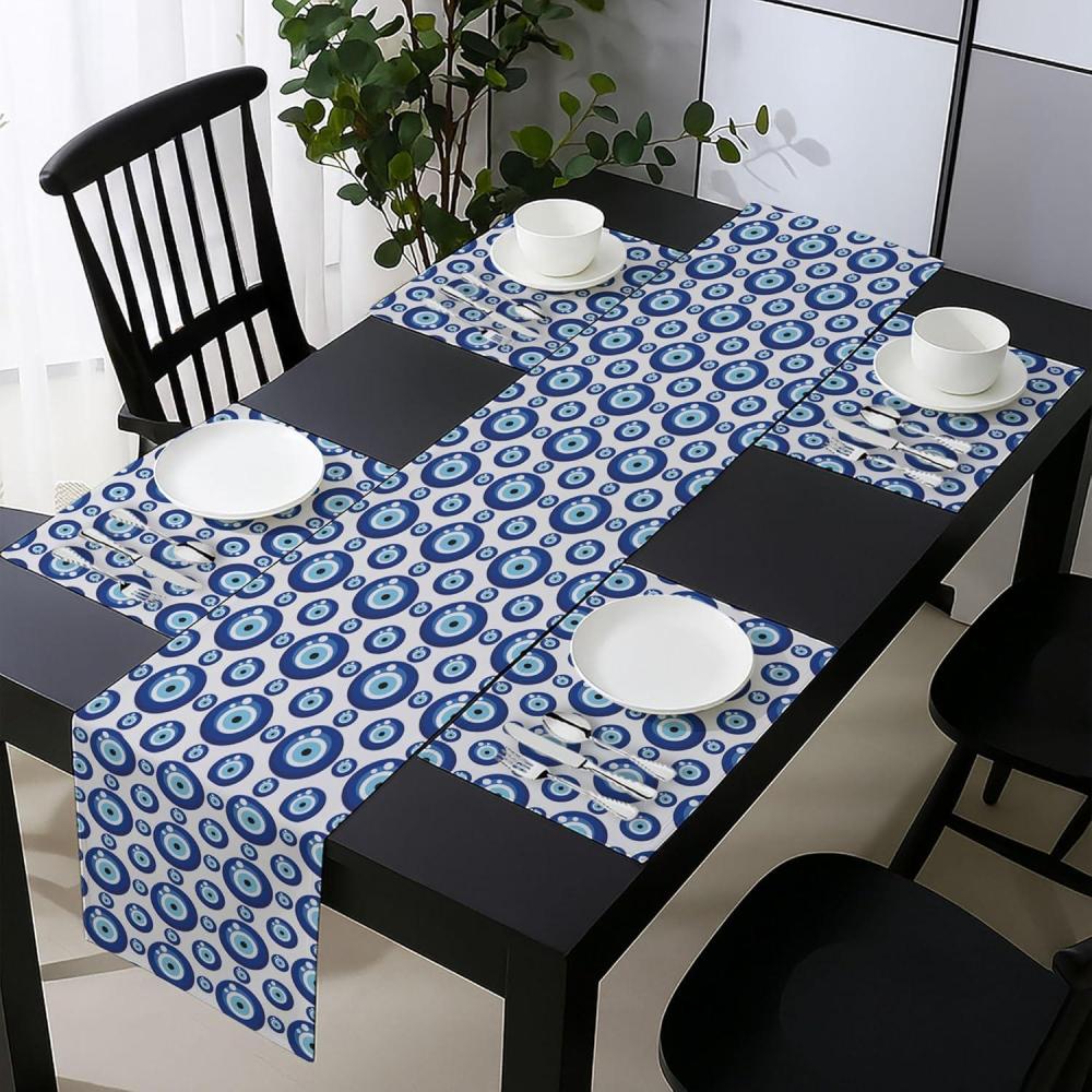 imageAmbesonne Horses Table Runner amp Placemats Classic Swedish Dalecarlian Coral Azure Blue Animals and Green Floral Arrangement Set for Dining Table Decor Placemat 4 pcs Runner 16x72 Blue BurgundyBlue Pale Blue White