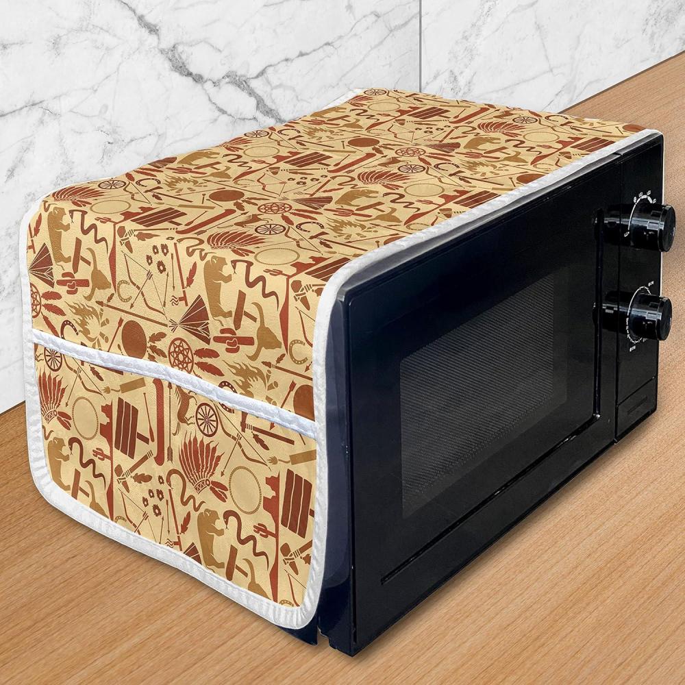 imageAmbesonne Purple Microwave Oven Cover Unlucky Black Cat with Heart Filled Backdrop Valentines Day Animal Fun Water Resistant Organizer with Pockets for Kitchen 36 x 12 Lavender Pink BlackPale Orange Redwood