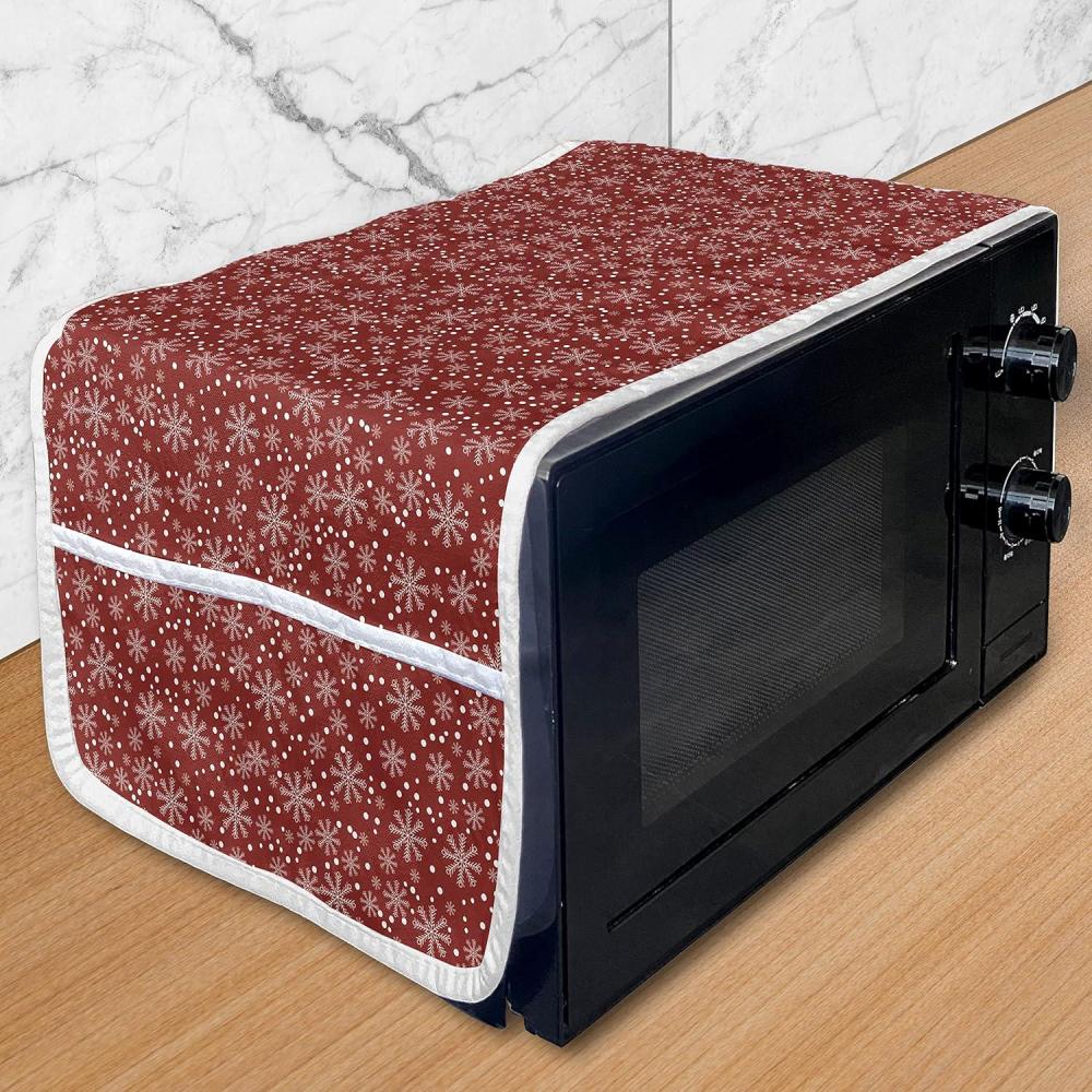 imageAmbesonne Purple Microwave Oven Cover Unlucky Black Cat with Heart Filled Backdrop Valentines Day Animal Fun Water Resistant Organizer with Pockets for Kitchen 36 x 12 Lavender Pink BlackRuby White
