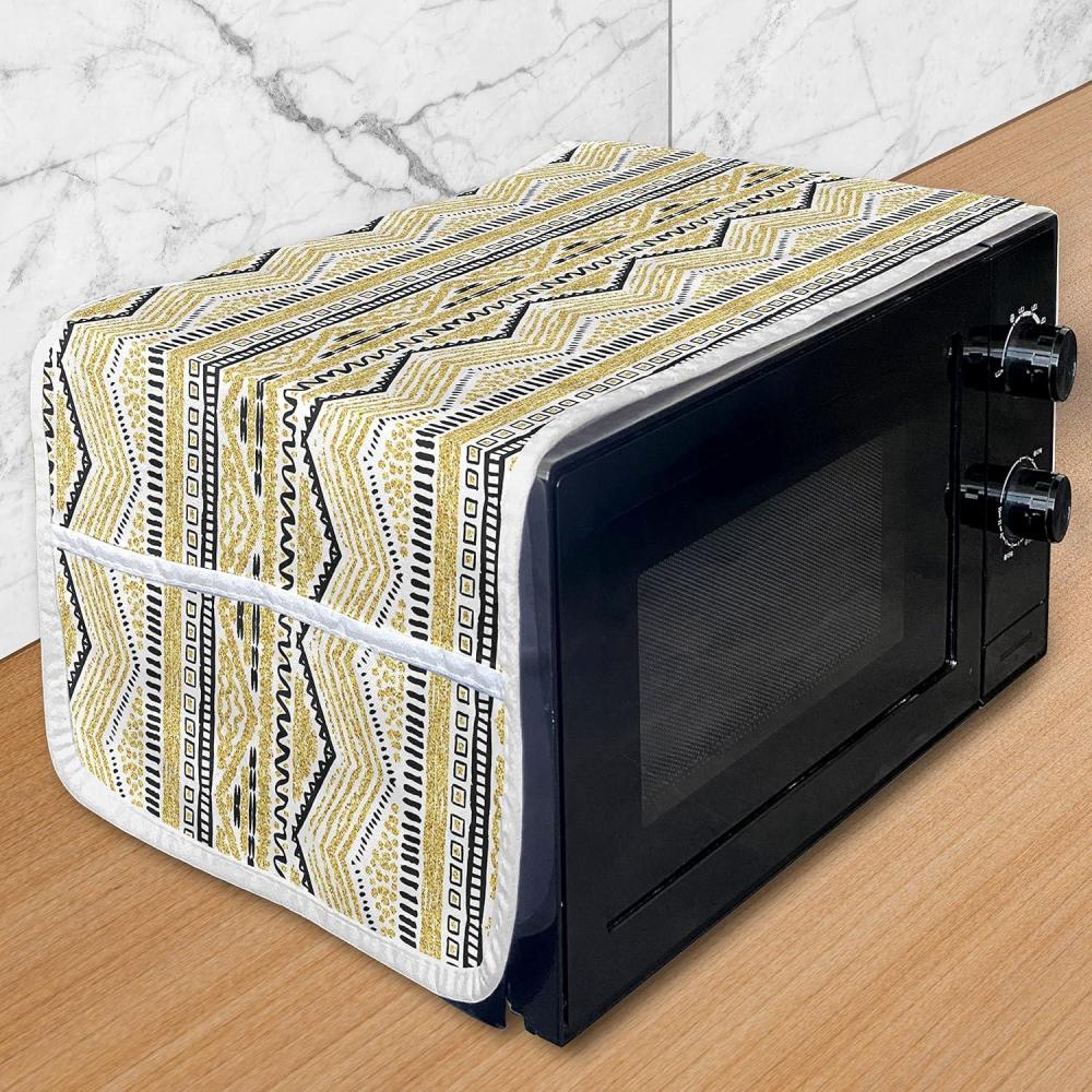 imageAmbesonne Purple Microwave Oven Cover Valentines Day Couple Wedding Bride Heart Design Image Water Resistant Organizer with Pockets for Kitchen 36 x 12 Lavender and PurpleYellow Black and White