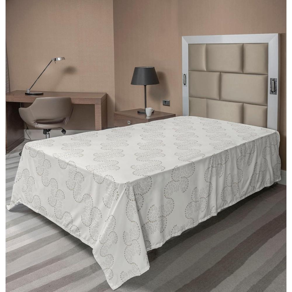 imageAmbesonne Romantic Flat Sheet Valentines Day Kiss Love Me and You Lettering with Blooming Flowers Soft Comfortable Top Sheet Decorative Bedding 1 Piece King Size Pastel Pink Grey EggshellCoconut Cocoa and Pale Grey