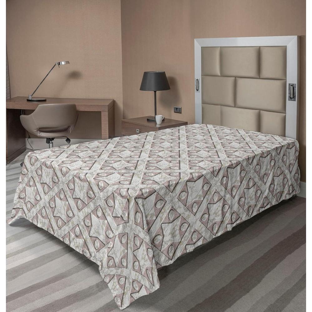 imageAmbesonne Romantic Flat Sheet Valentines Day Kiss Love Me and You Lettering with Blooming Flowers Soft Comfortable Top Sheet Decorative Bedding 1 Piece King Size Pastel Pink Grey EggshellPale Pink Eggshell