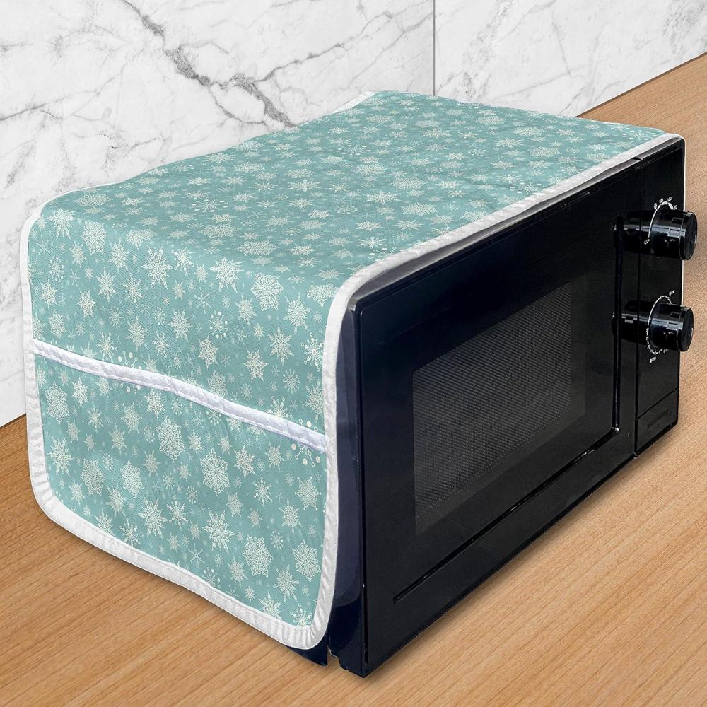 imageAmbesonne Romantic Microwave Oven Cover Continuous Hand Drawn Hearts as Clover Leaves Monochrome Valentines Day Water Resistant Organizer with Pockets for Kitchen 36 x 12 Hot Pink and WhiteSeafoam and Ivory