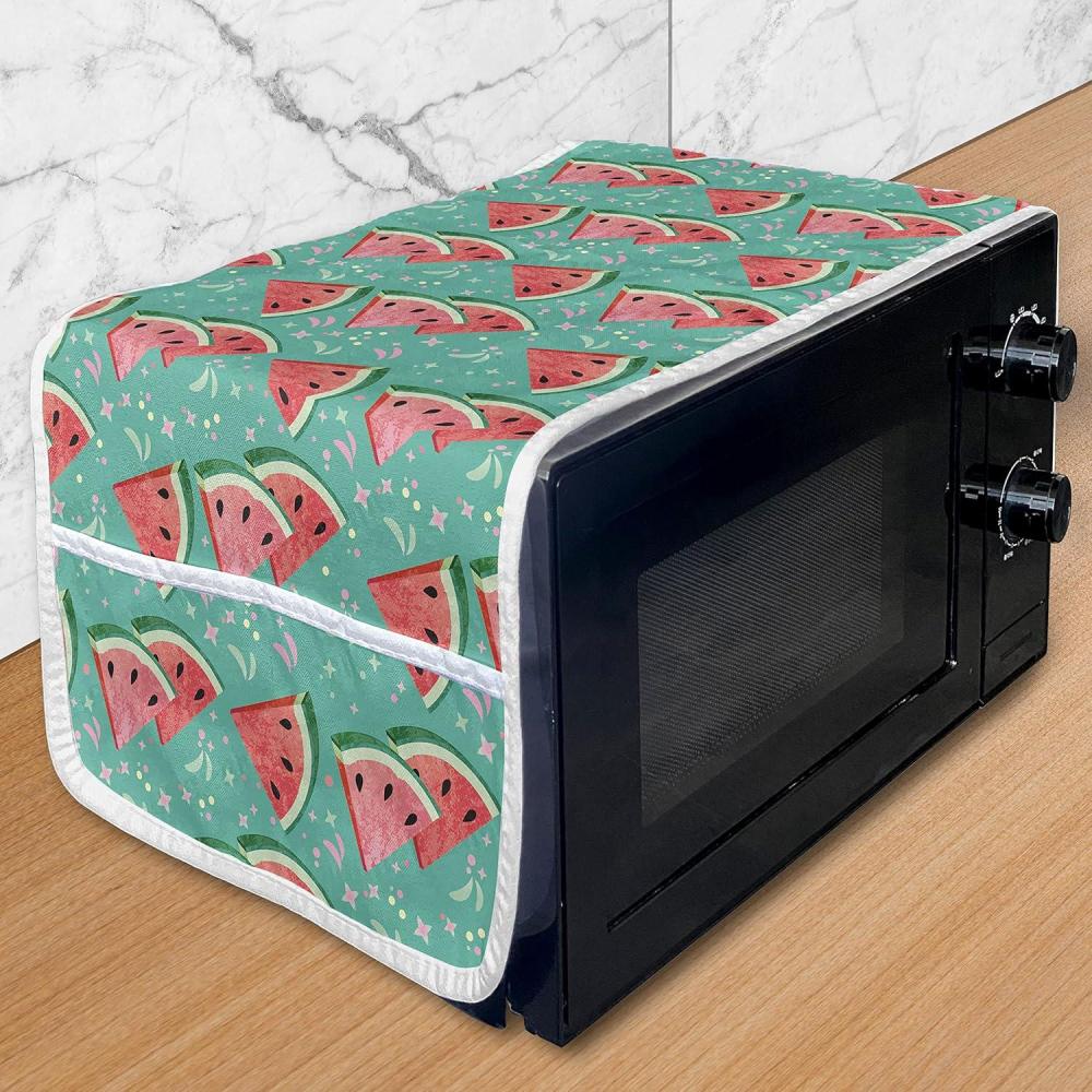imageAmbesonne Romantic Microwave Oven Cover Continuous Hand Drawn Hearts as Clover Leaves Monochrome Valentines Day Water Resistant Organizer with Pockets for Kitchen 36 x 12 Hot Pink and WhiteDark Seafoam and Multicolor