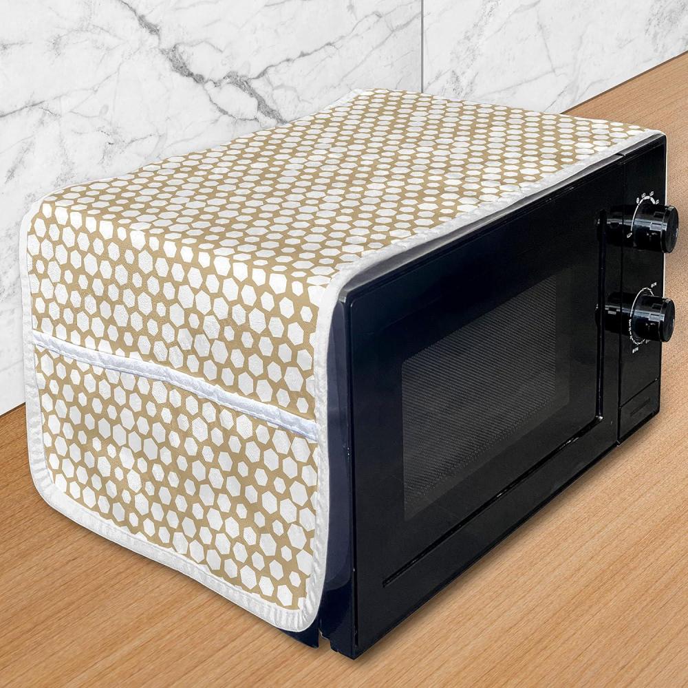 imageAmbesonne Romantic Microwave Oven Cover Continuous Hand Drawn Hearts as Clover Leaves Monochrome Valentines Day Water Resistant Organizer with Pockets for Kitchen 36 x 12 Hot Pink and WhiteDark Sand Brown White