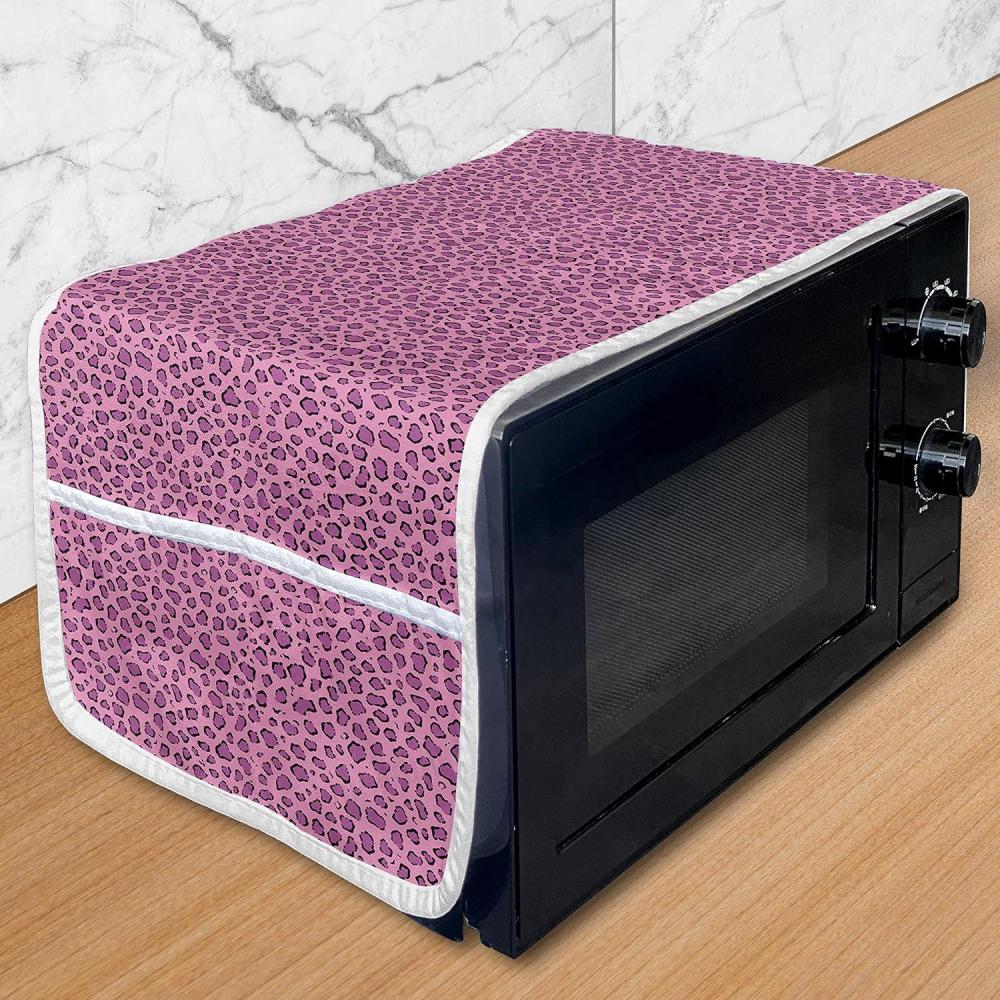 imageAmbesonne Romantic Microwave Oven Cover Continuous Hand Drawn Hearts as Clover Leaves Monochrome Valentines Day Water Resistant Organizer with Pockets for Kitchen 36 x 12 Hot Pink and WhiteHot Pink Pale Pink