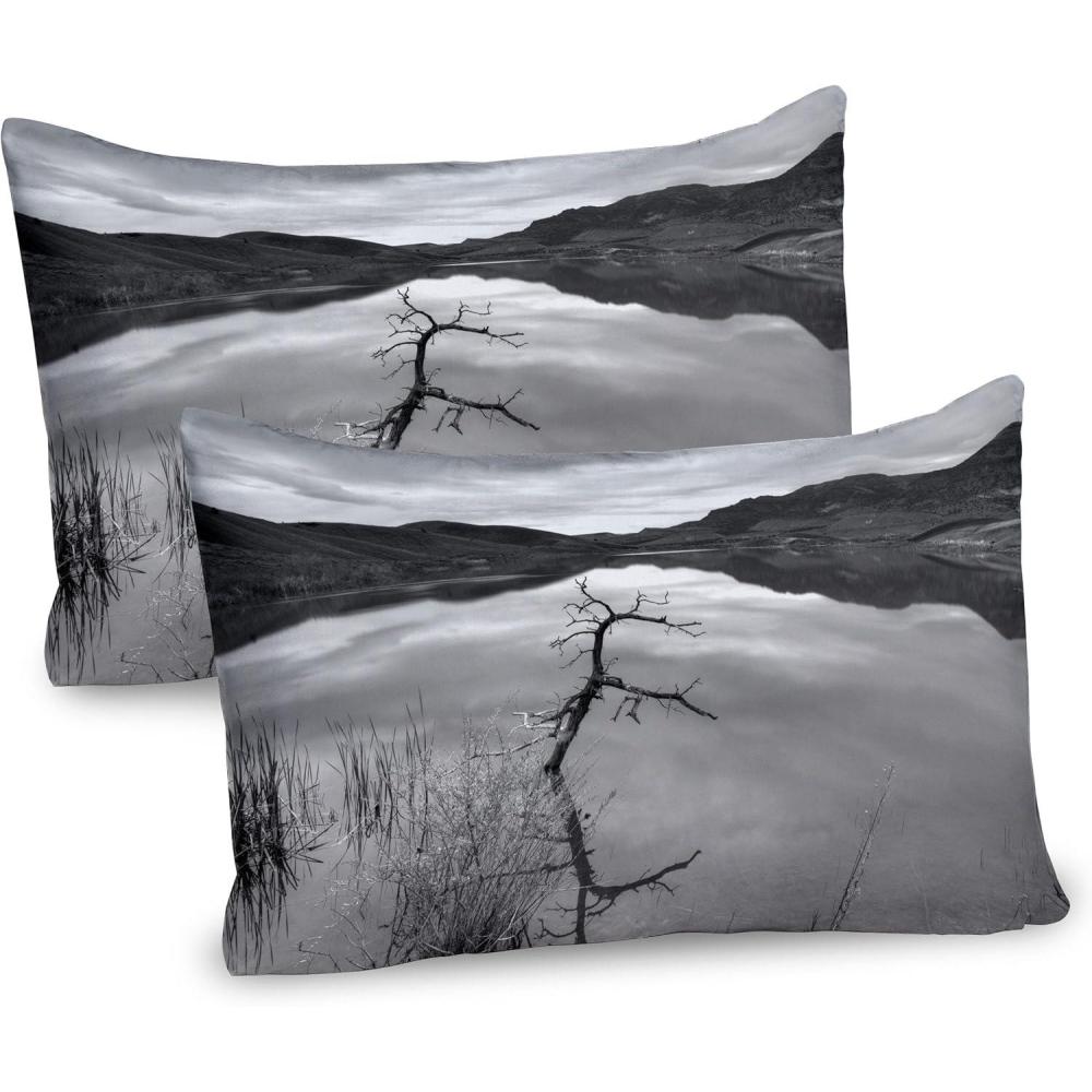 imageAmbesonne Valentines Day Pillow Sham Set of 2 Rustic Heart Over Wooden Planks Background Lovers Corner Romantic Celebration Print Quality Microfiber Bedding Item for All Seasons 26 x 20 TanBlack White Grey