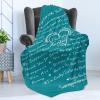 Ambesonne Aunt Gift Blanket, Custom Best Auntie Present for Birthday & Christmas from Niece Nephew, Flannel Fleece Bed & Throw Cover Filled with Appreciation Love Words, 50″ x 70″, Jade Green(Teal)
