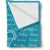 Ambesonne Aunt Gift Blanket, Custom Best Auntie Present for Birthday & Christmas from Niece Nephew, Flannel Fleece Bed & Throw Cover Filled with Appreciation Love Words, 50″ x 70″, Jade Green(Petrol Blue)