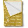 Ambesonne Aunt Gift Blanket, Custom Best Auntie Present for Birthday & Christmas from Niece Nephew, Flannel Fleece Bed & Throw Cover Filled with Appreciation Love Words, 50″ x 70″, Jade Green(Mustard)