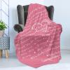 Ambesonne Aunt Gift Blanket, Custom Best Auntie Present for Birthday & Christmas from Niece Nephew, Flannel Fleece Bed & Throw Cover Filled with Appreciation Love Words, 50″ x 70″, Jade Green(Pink)